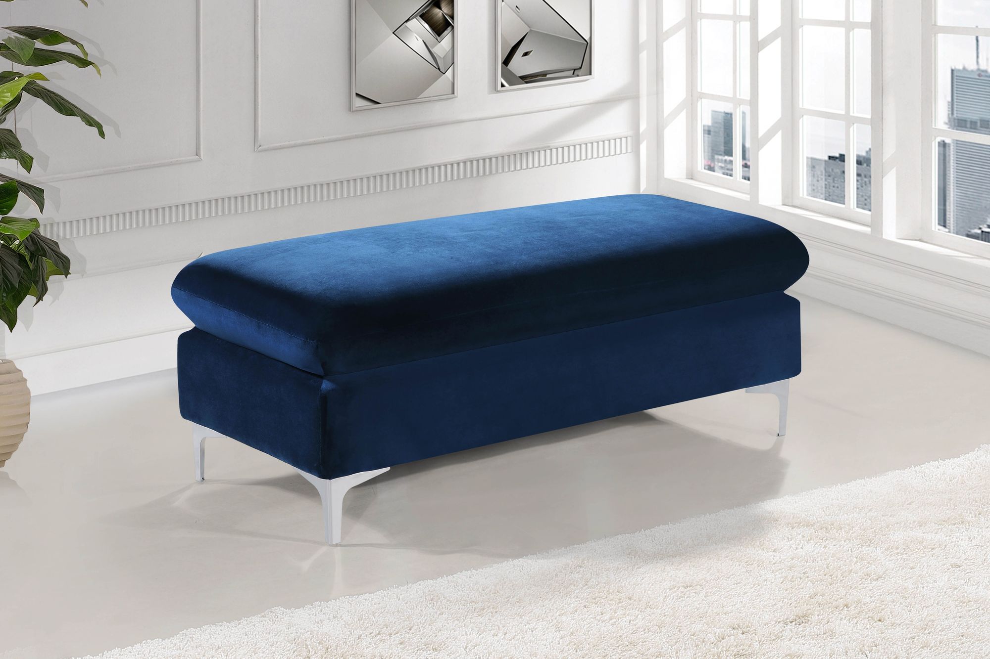 Naomi Velvet Ottoman/Bench