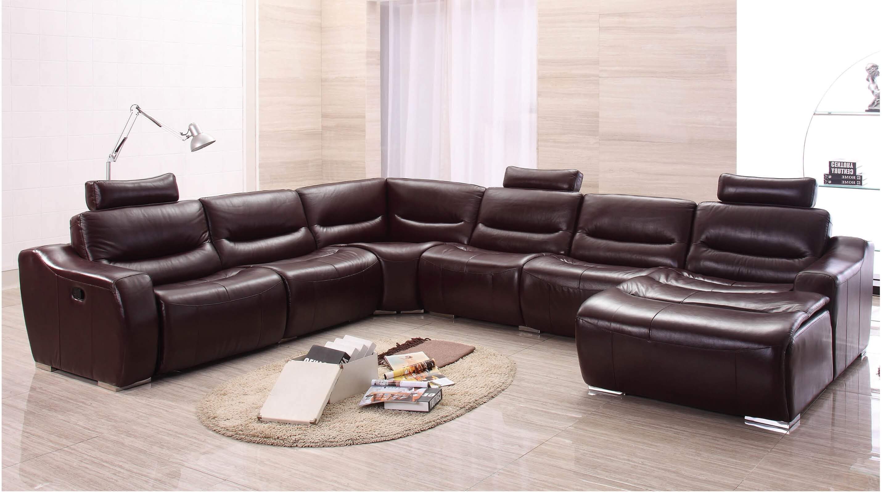 2144 Leather/Eco-Leather Reclining Sectional by ESF Furniture