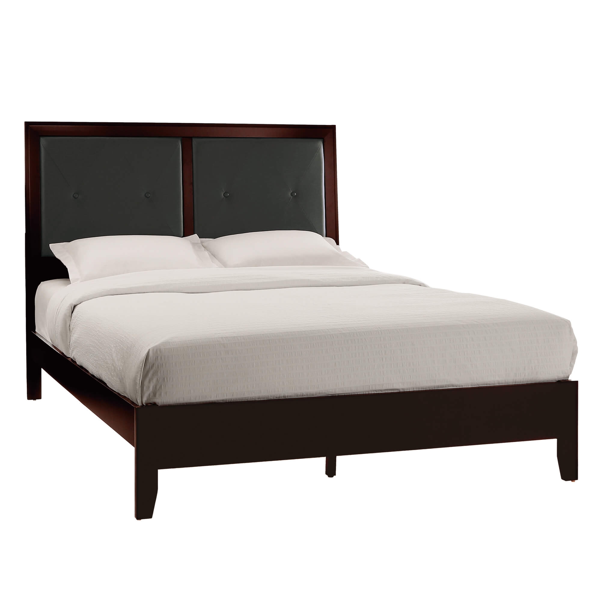 Edina Leatherette/Wood Veneer Panel Bedroom Set