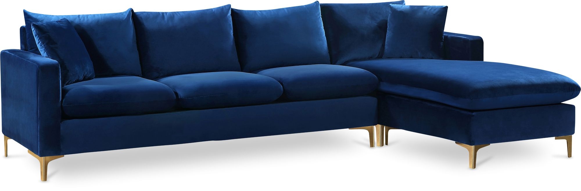 Naomi 110" Velvet Reversible Sectional