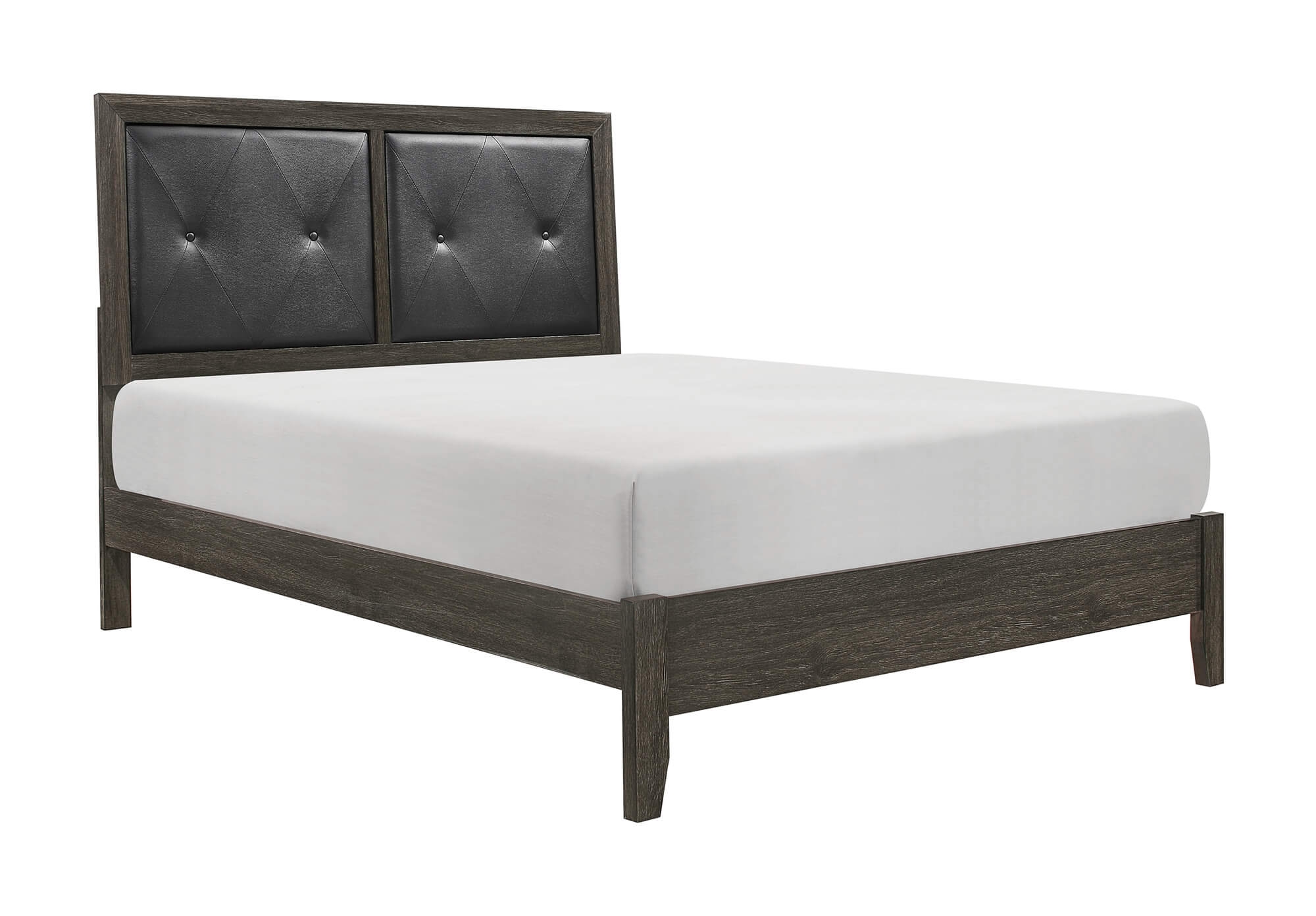 Edina Leatherette/Wood Veneer Panel Bedroom Set