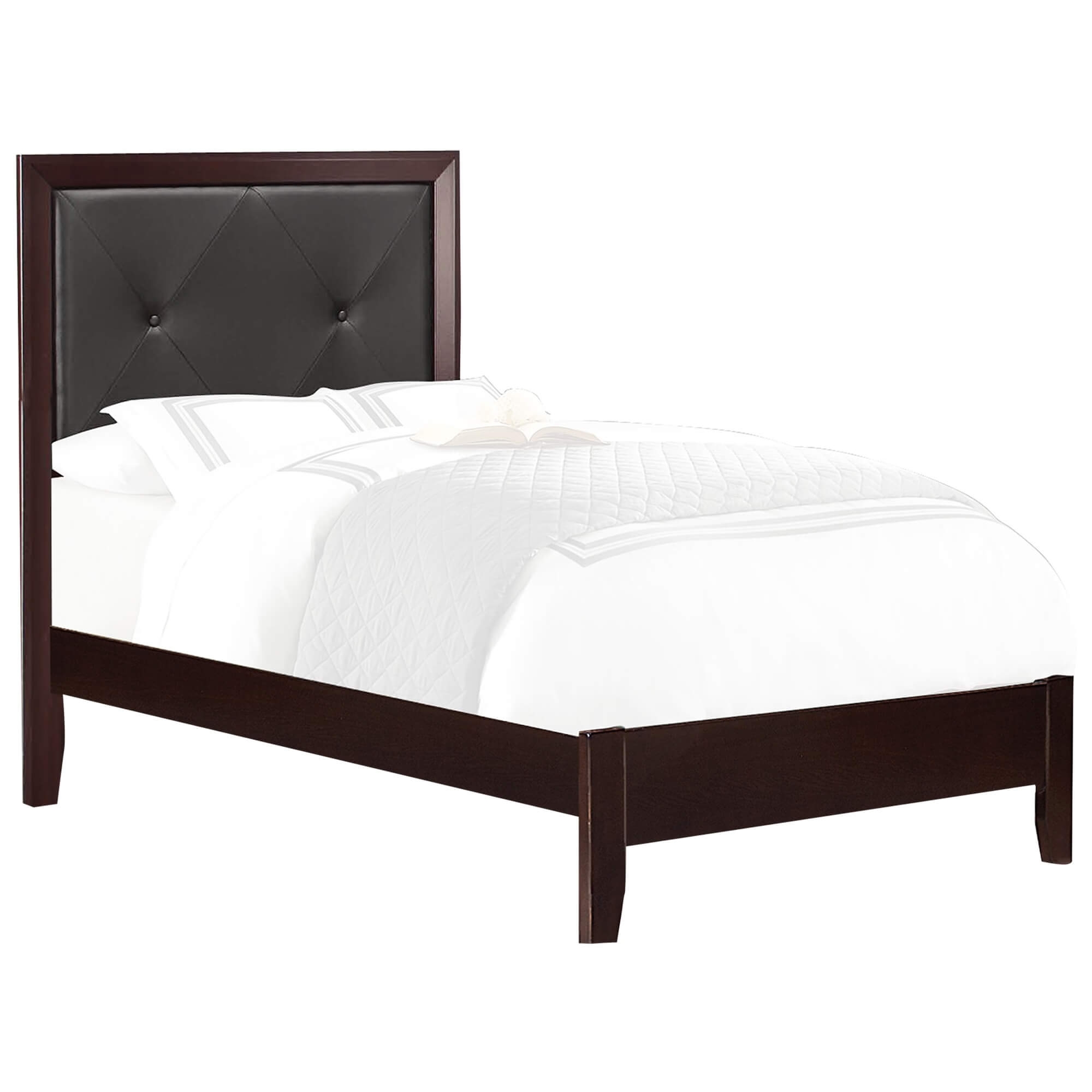 Edina Leatherette/Wood Veneer Panel Youth Bedroom Set