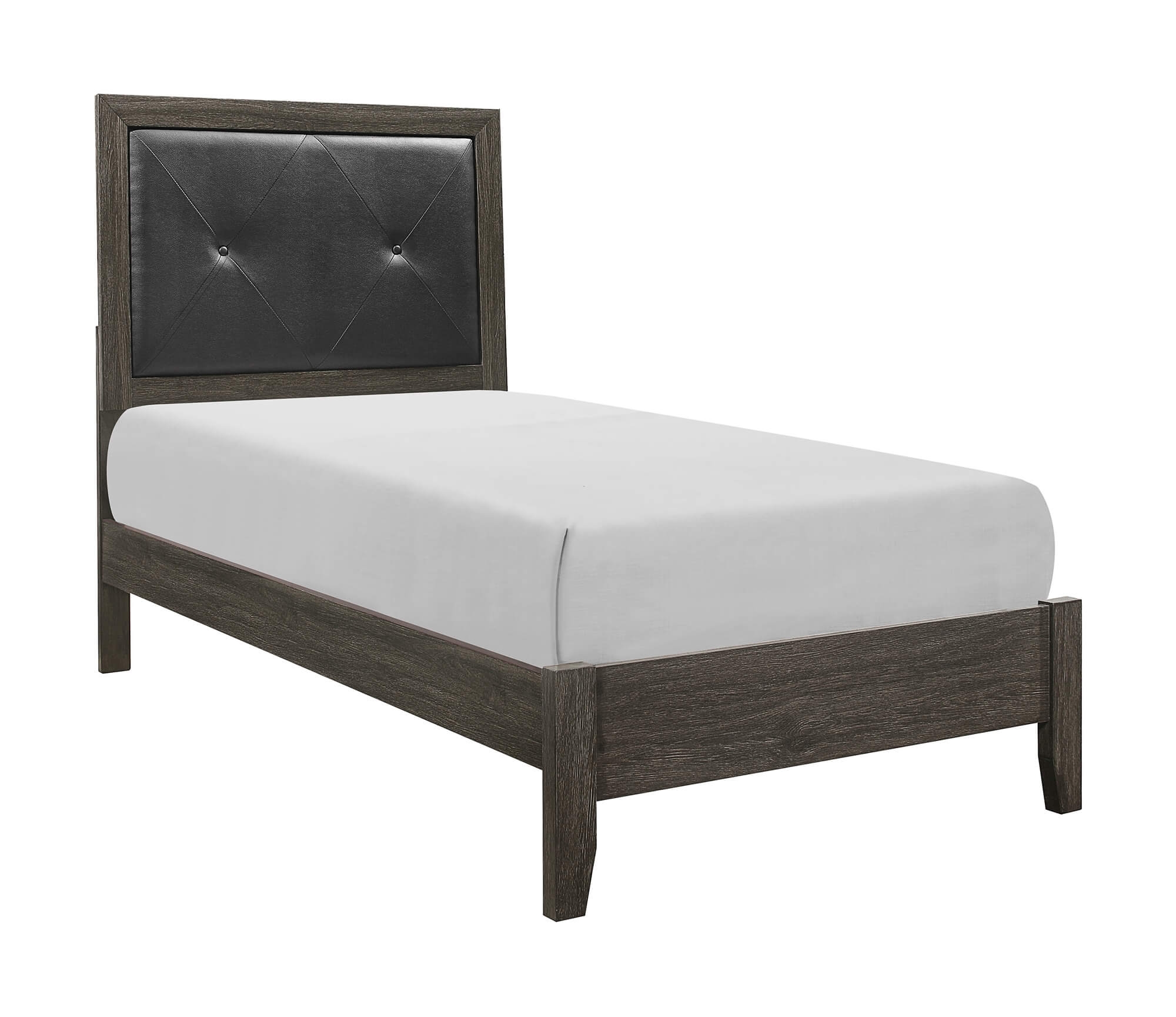 Edina Leatherette/Wood Veneer Panel Youth Bedroom Set
