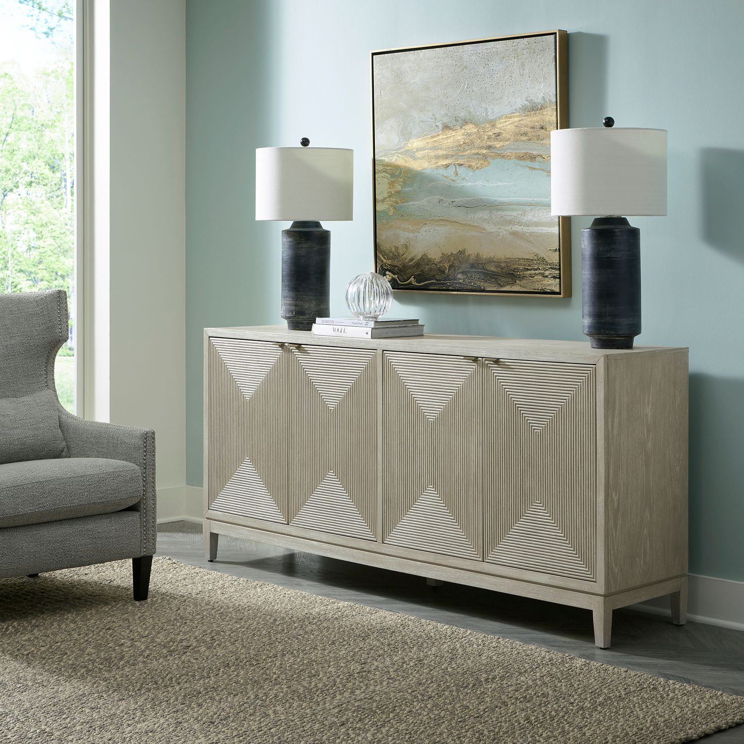 Kinsley Wood Accent Cabinet w/4 Doors