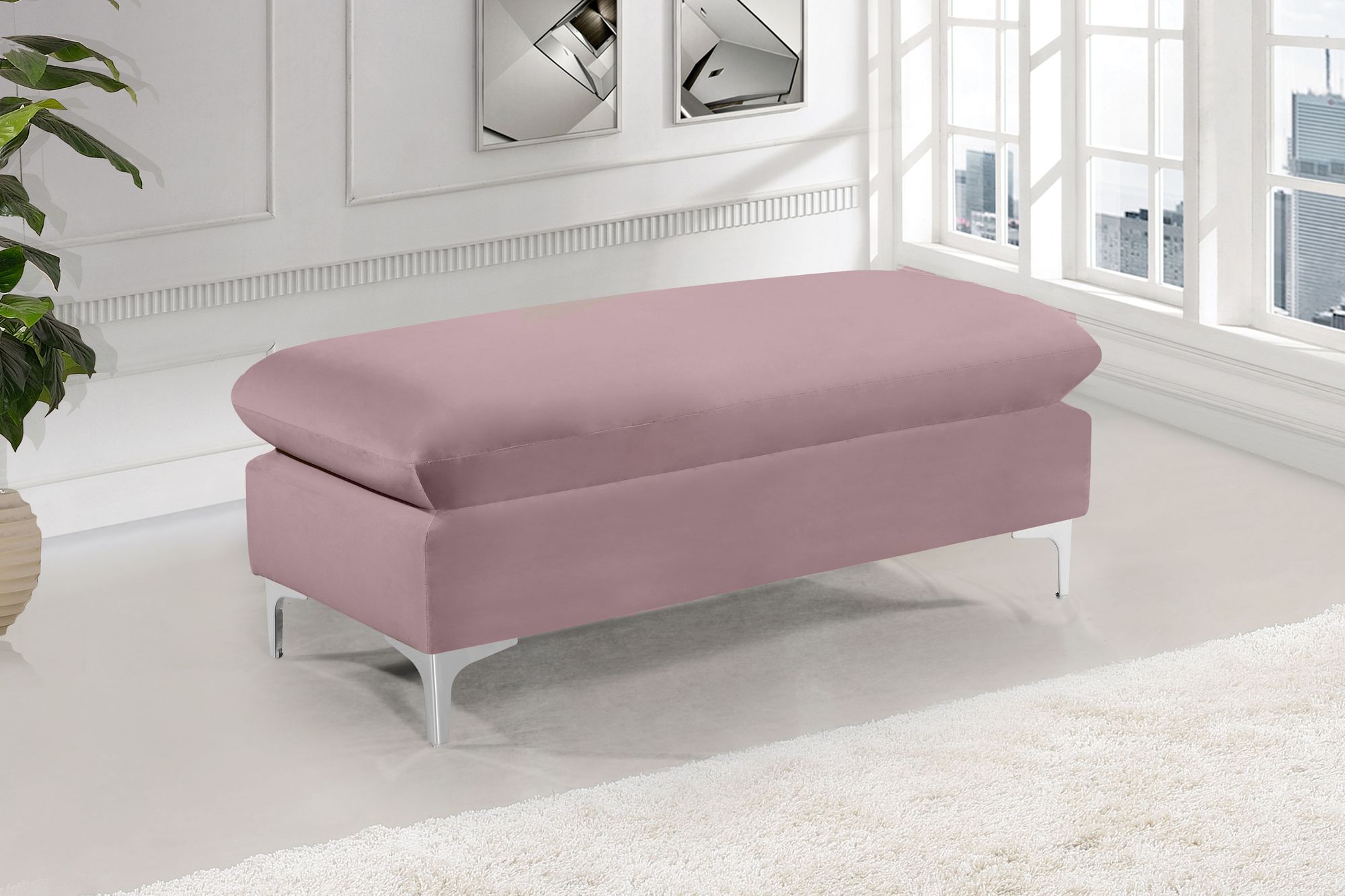 Naomi Velvet Ottoman/Bench