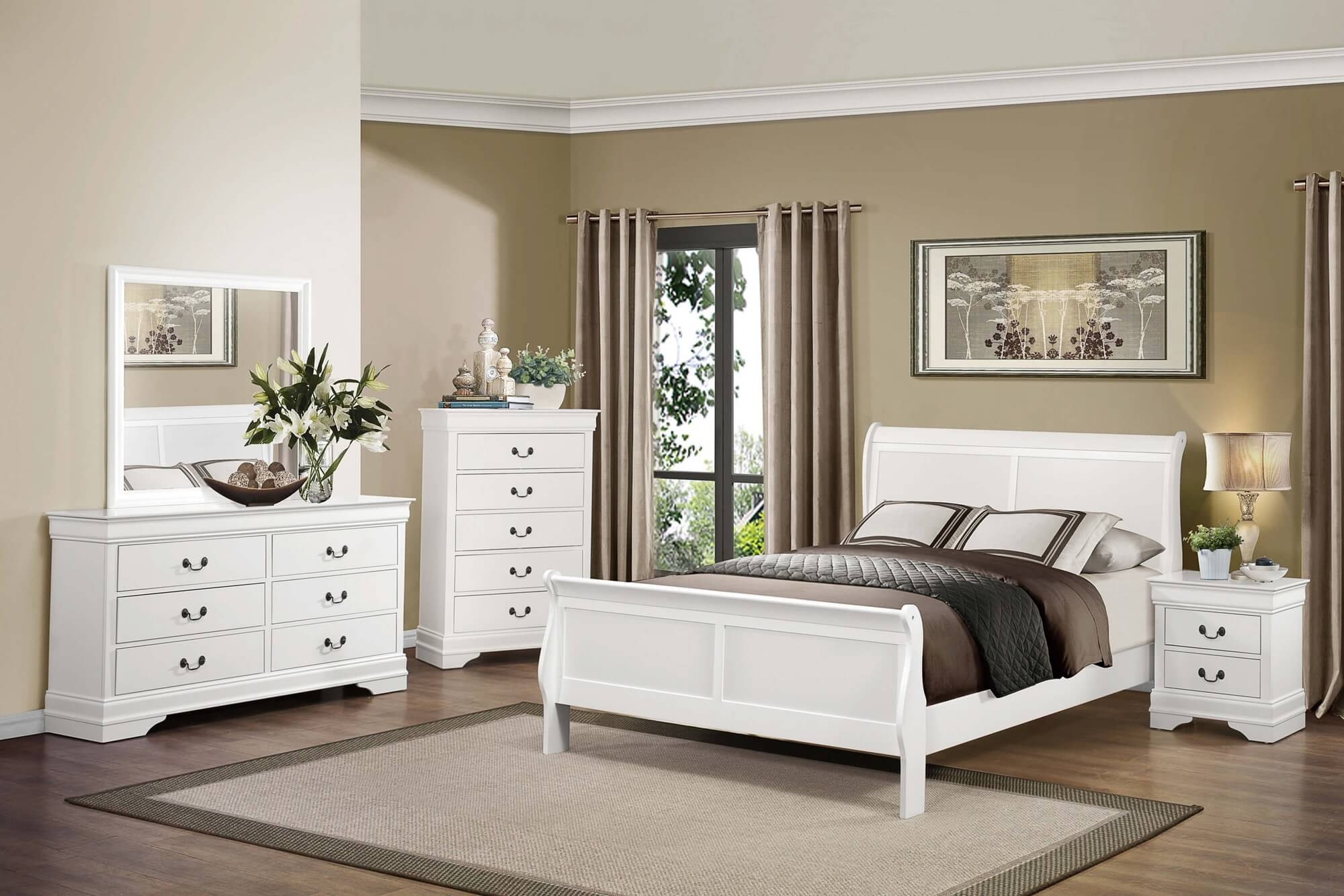 Mayville Wood Sleigh Bed, Full Size