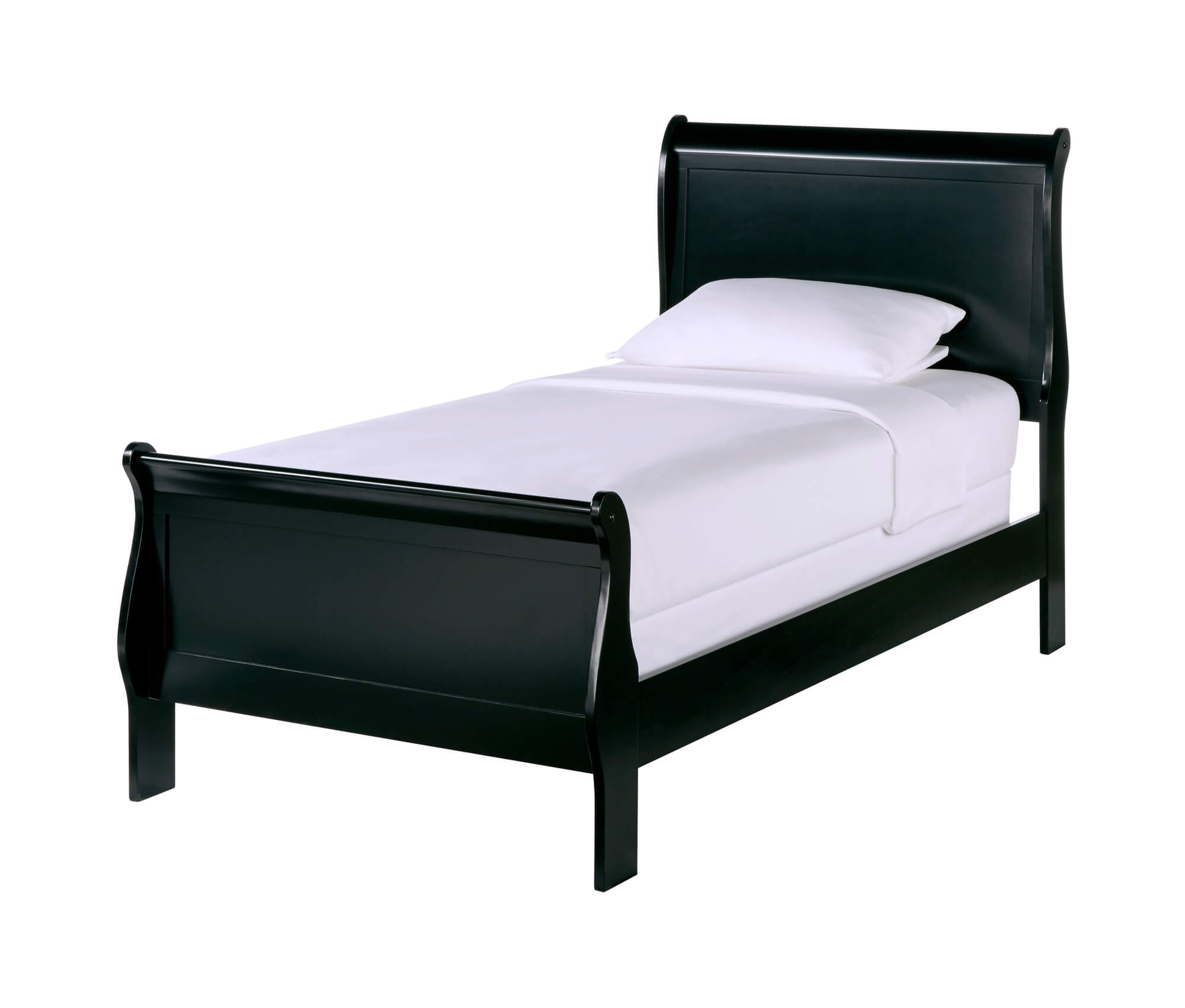 Traditional Black Finish 1pc Twin Size