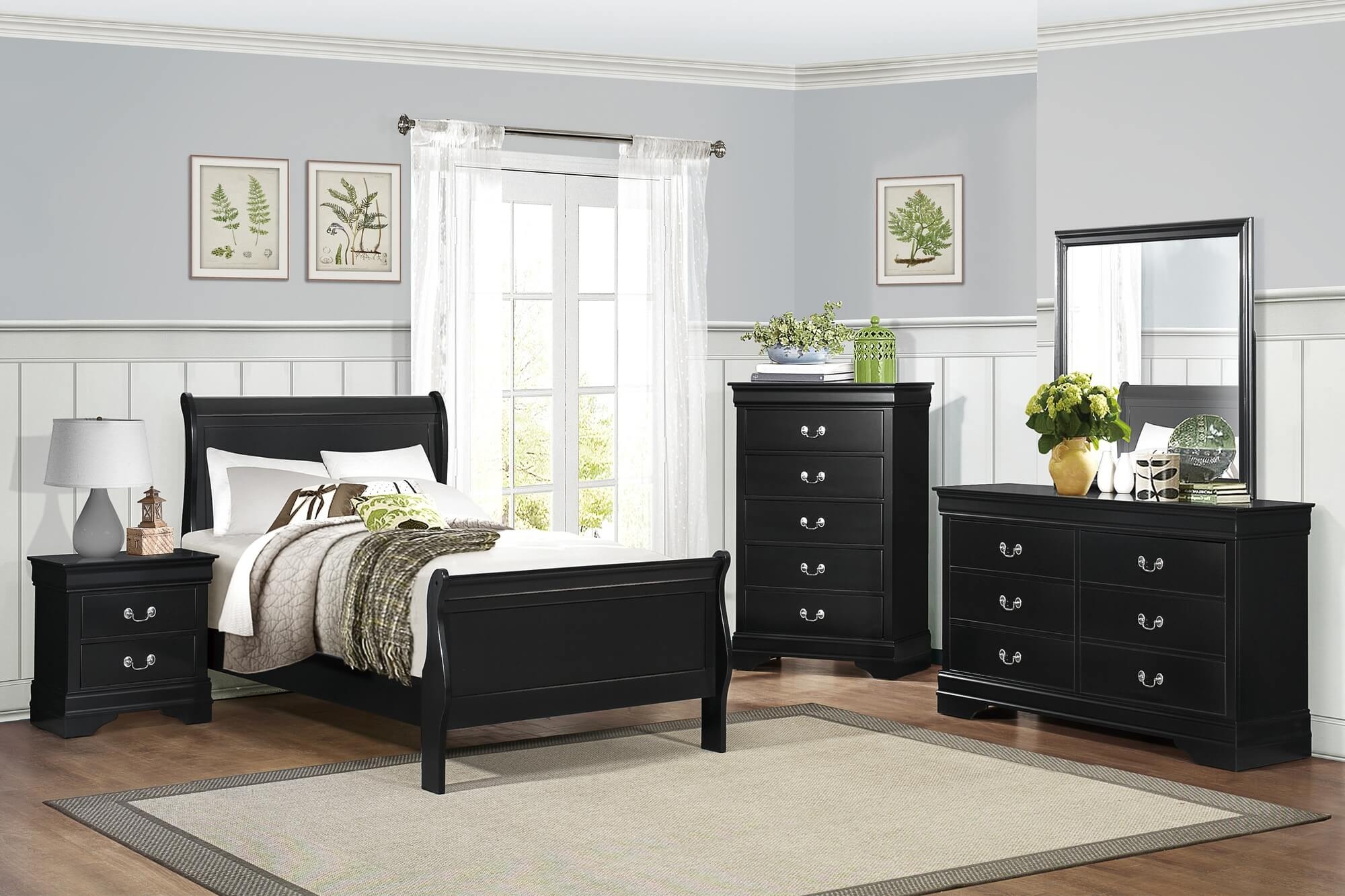 Mayville Wood Sleigh Bed, Twin Size