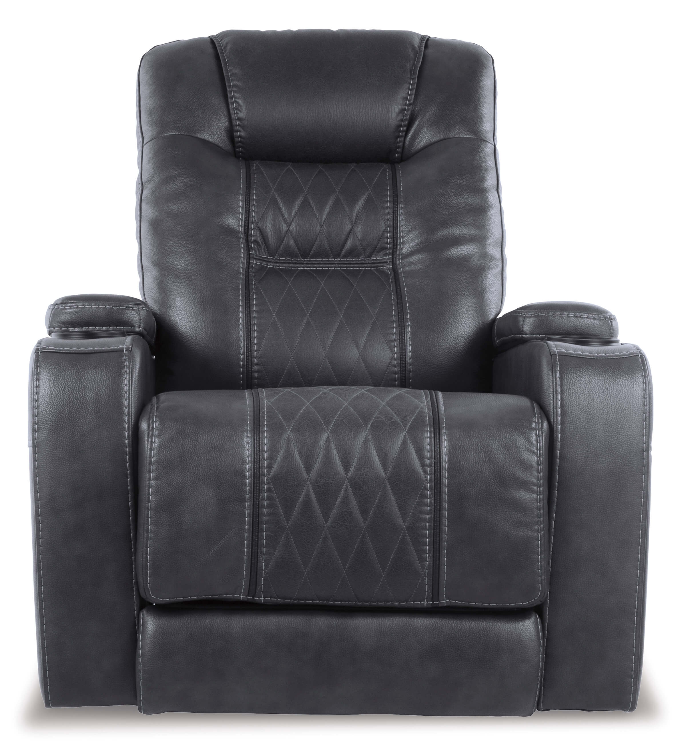Composer Polyester/PU Power Recliner w/Ambient Blue LED Lighting