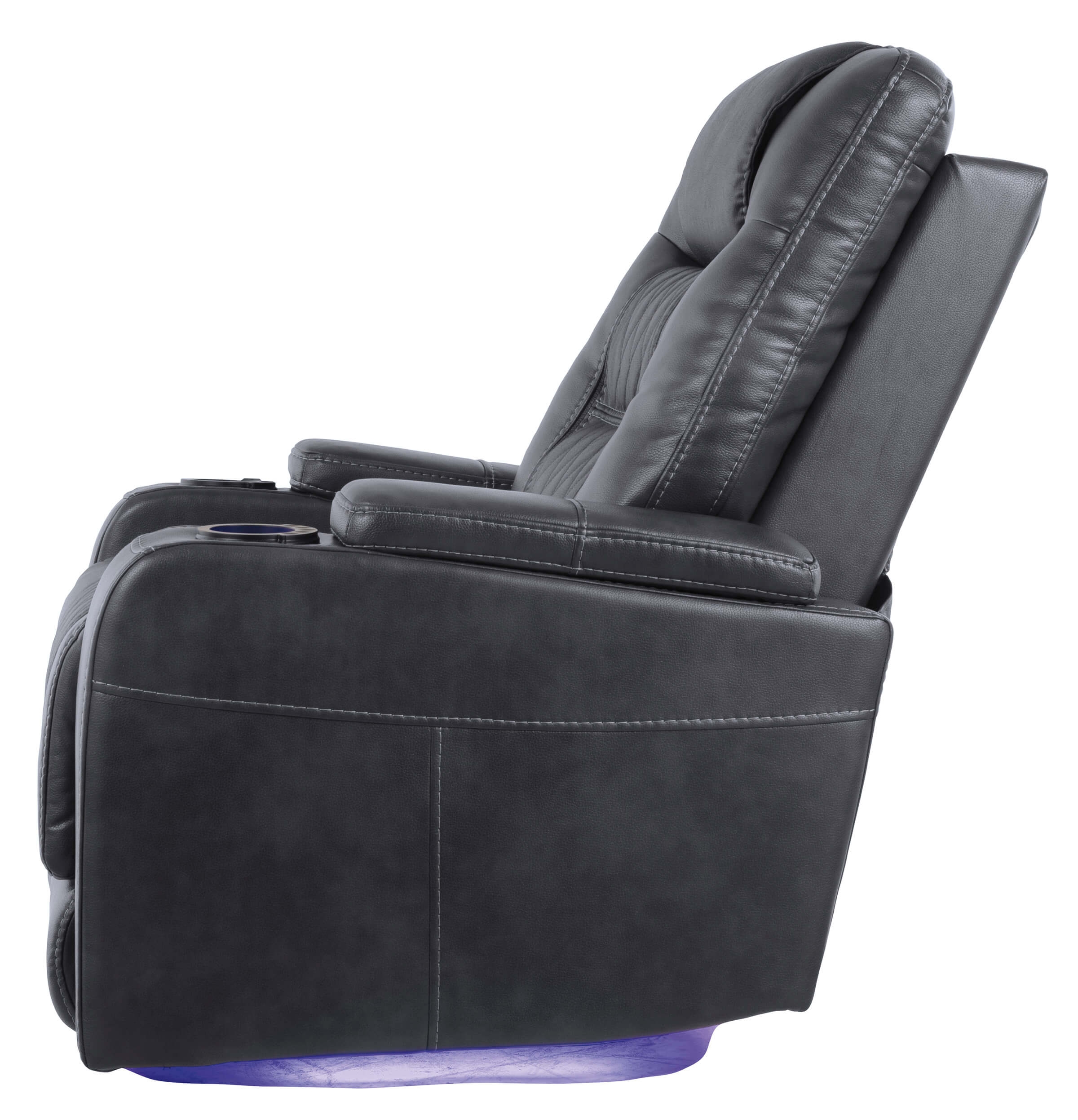 Composer Polyester/PU Power Recliner w/Ambient Blue LED Lighting