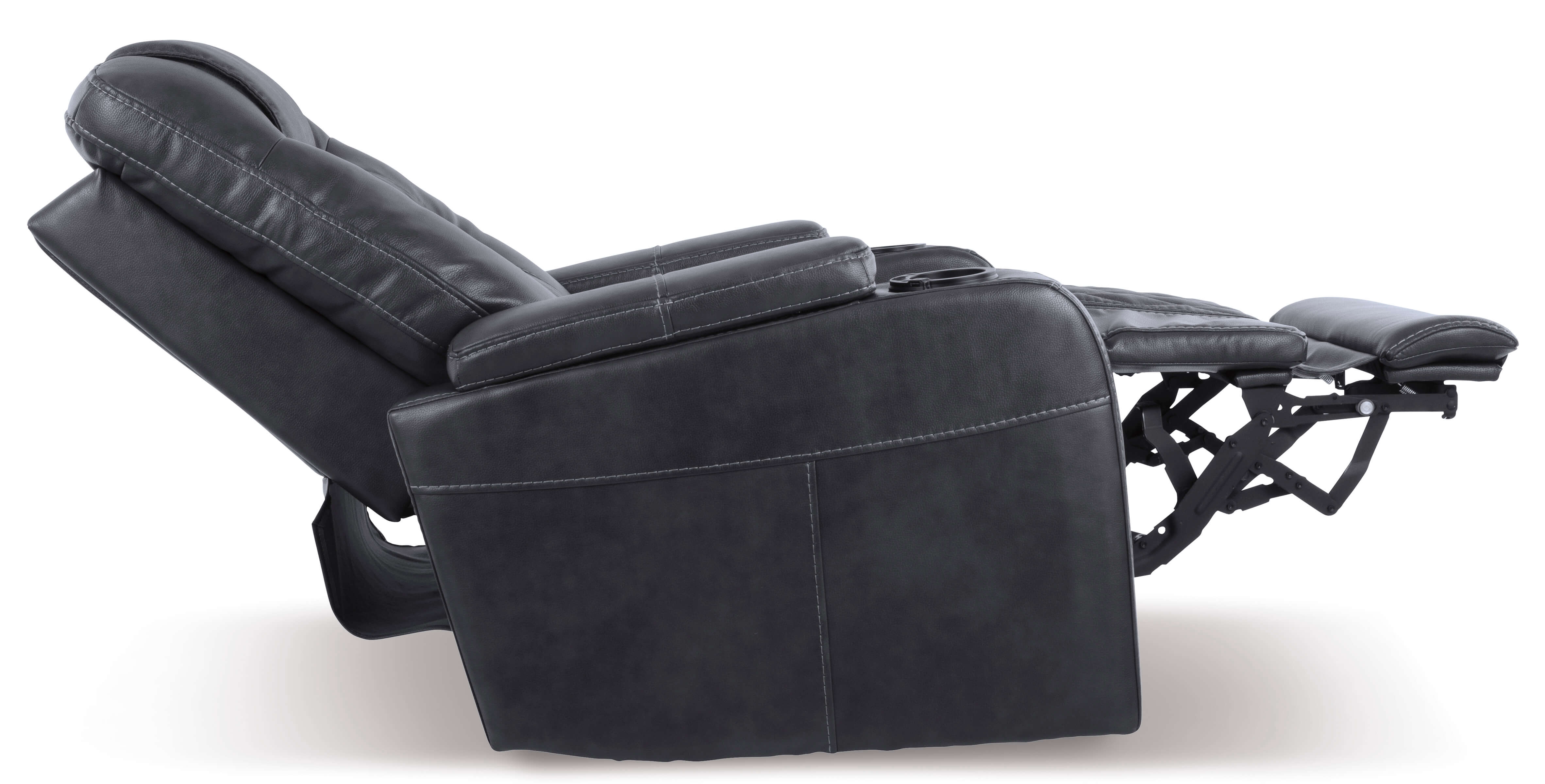 Composer Polyester/PU Power Recliner w/Ambient Blue LED Lighting