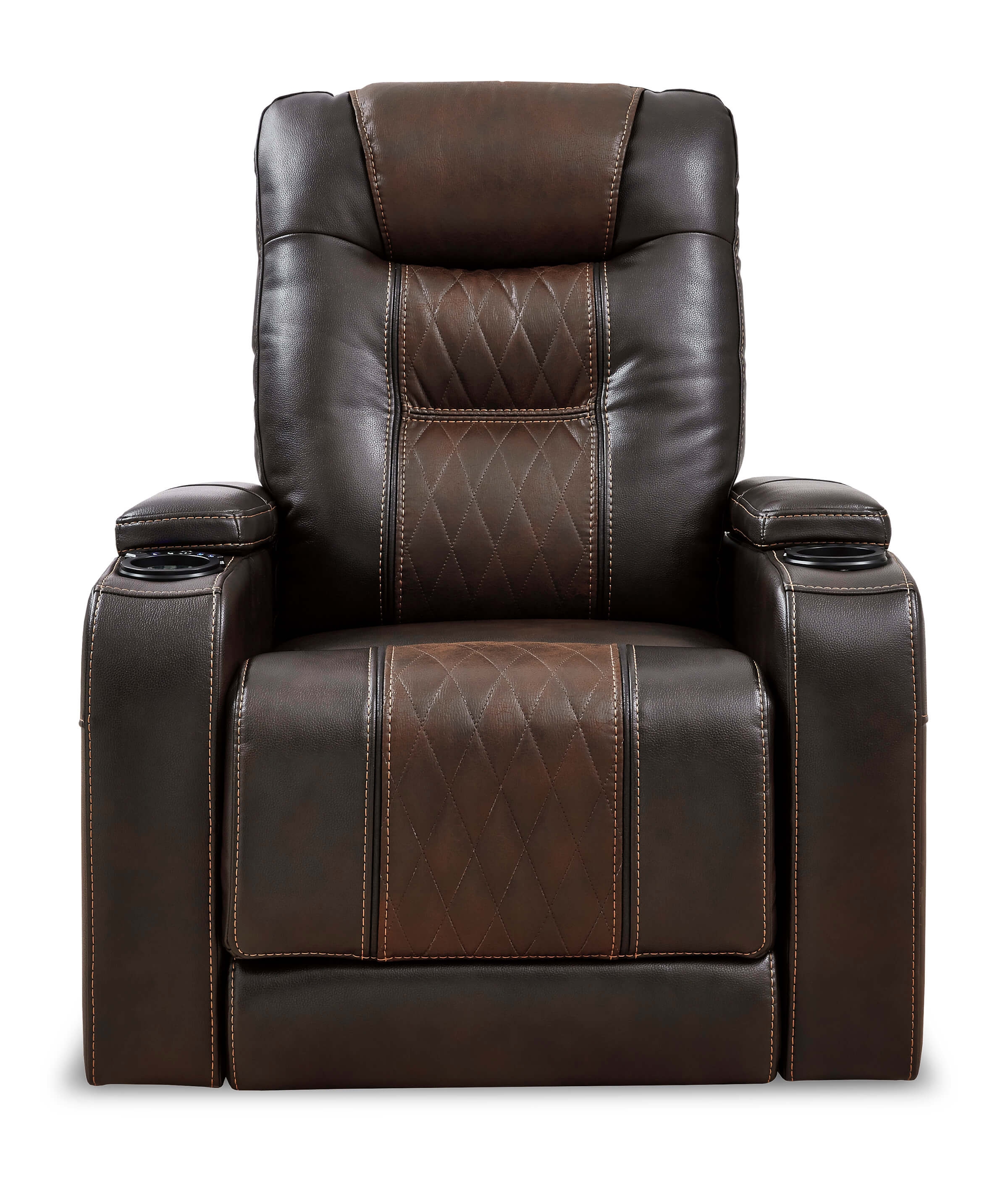 Composer Polyester/PU Power Recliner w/Ambient Blue LED Lighting