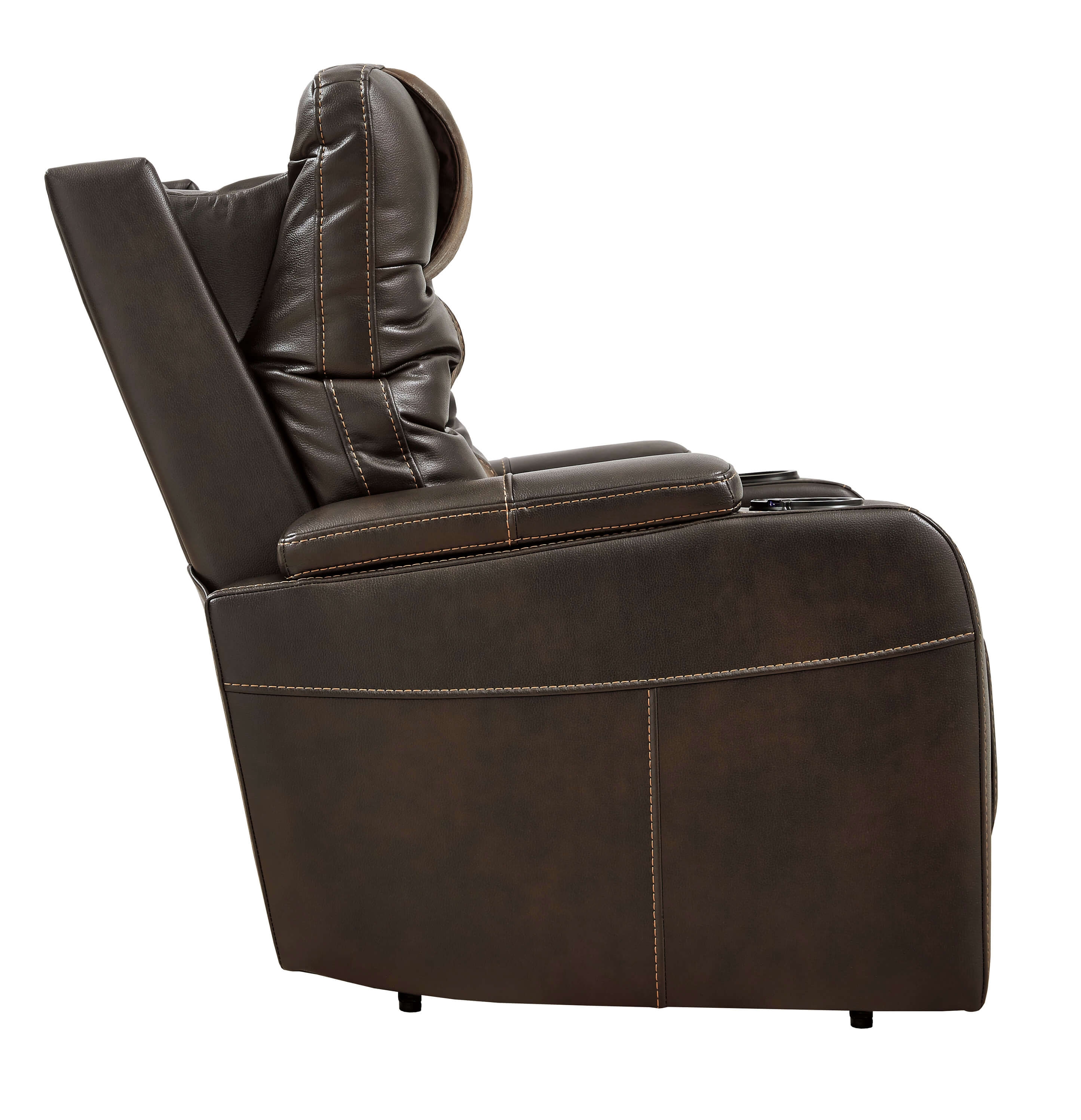 Composer Polyester/PU Power Recliner w/Ambient Blue LED Lighting