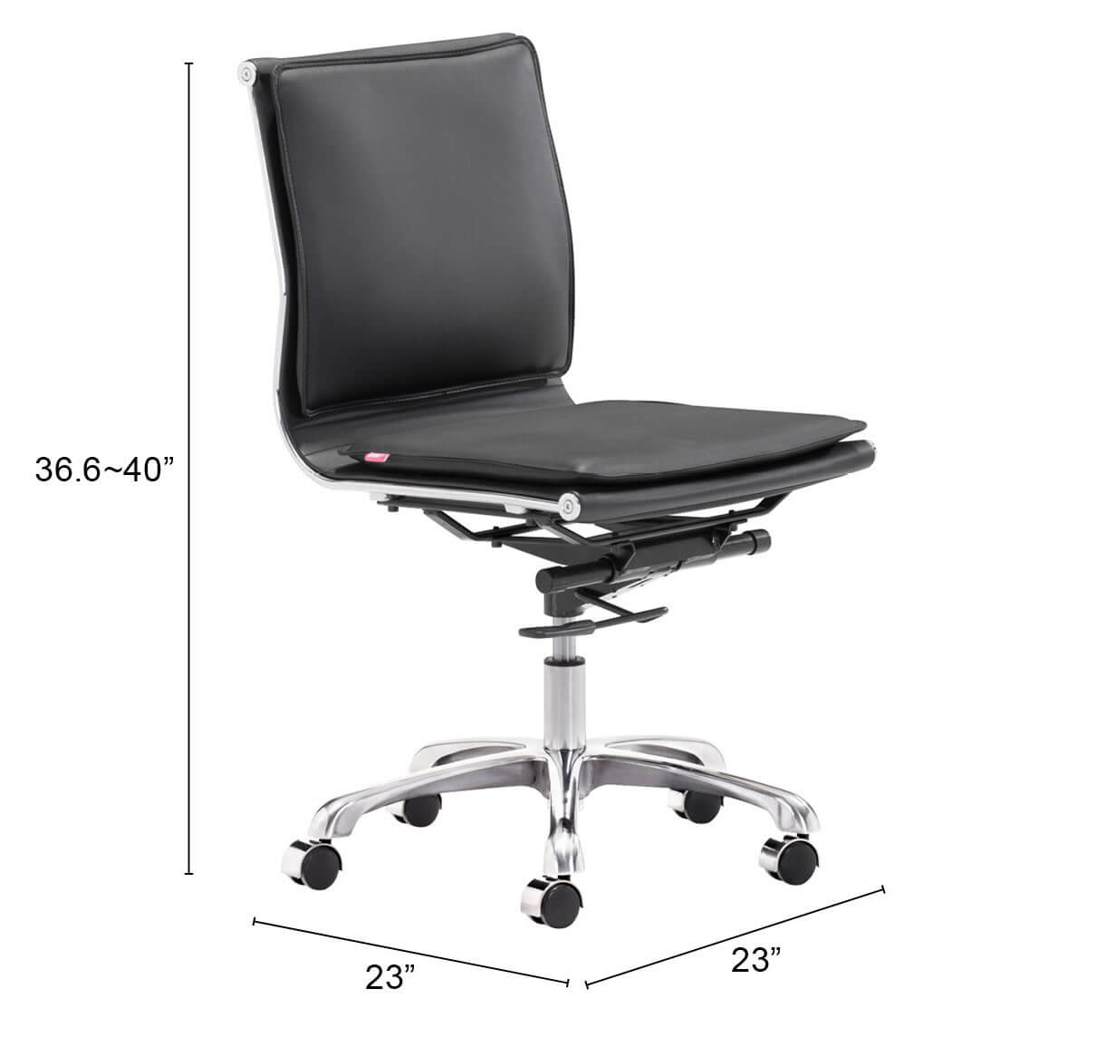 Lider Plus Leatherette Adjustable Height Office Chair w/o Arms