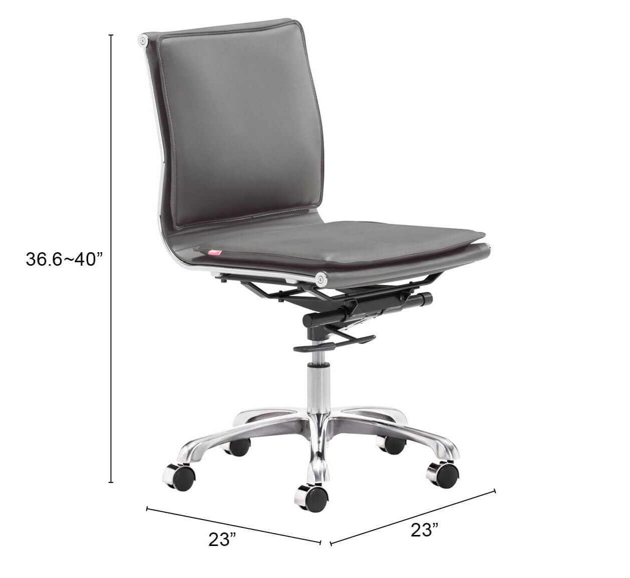 Lider Plus Leatherette Adjustable Height Office Chair w/o Arms