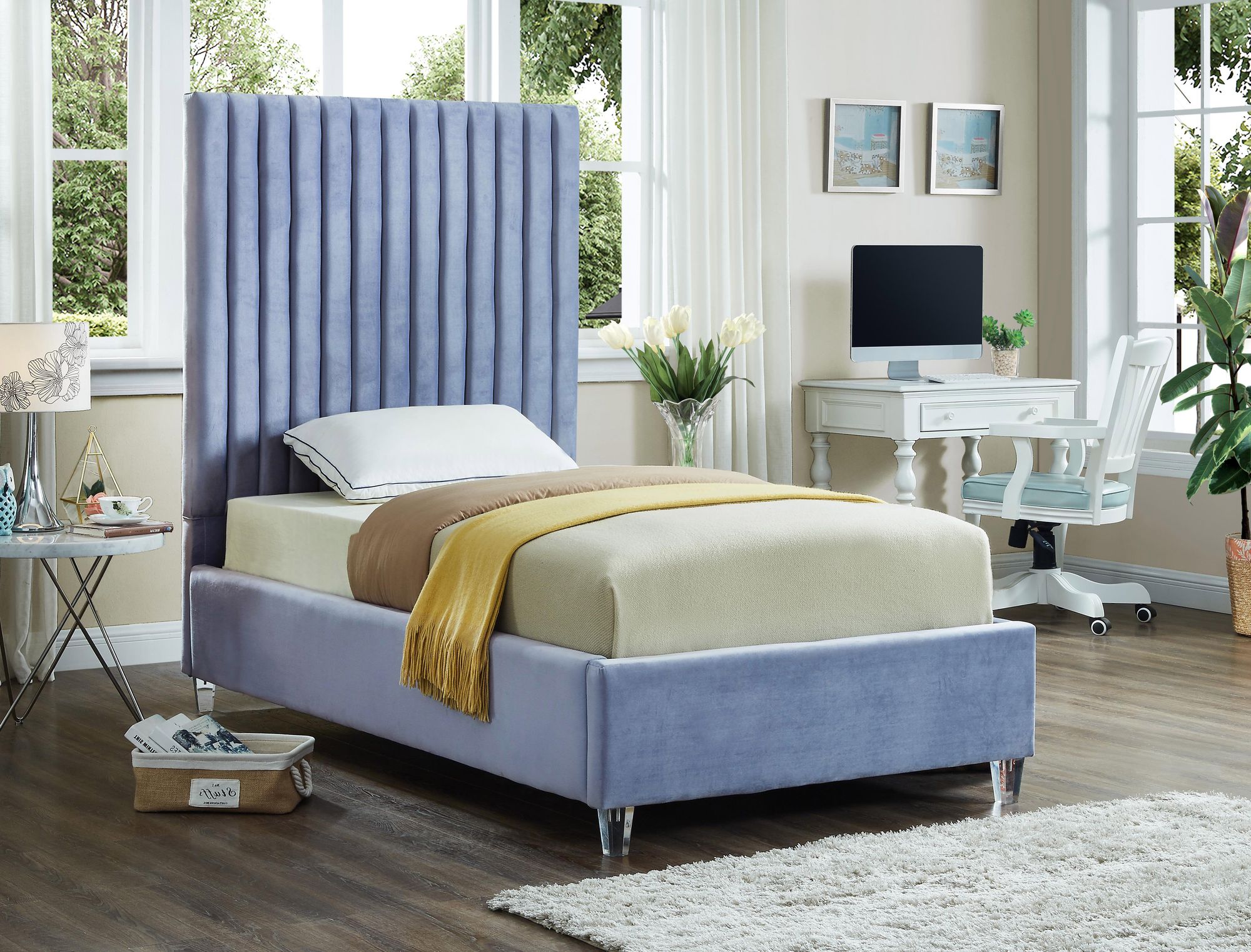 Candace Velvet Twin Size Bed