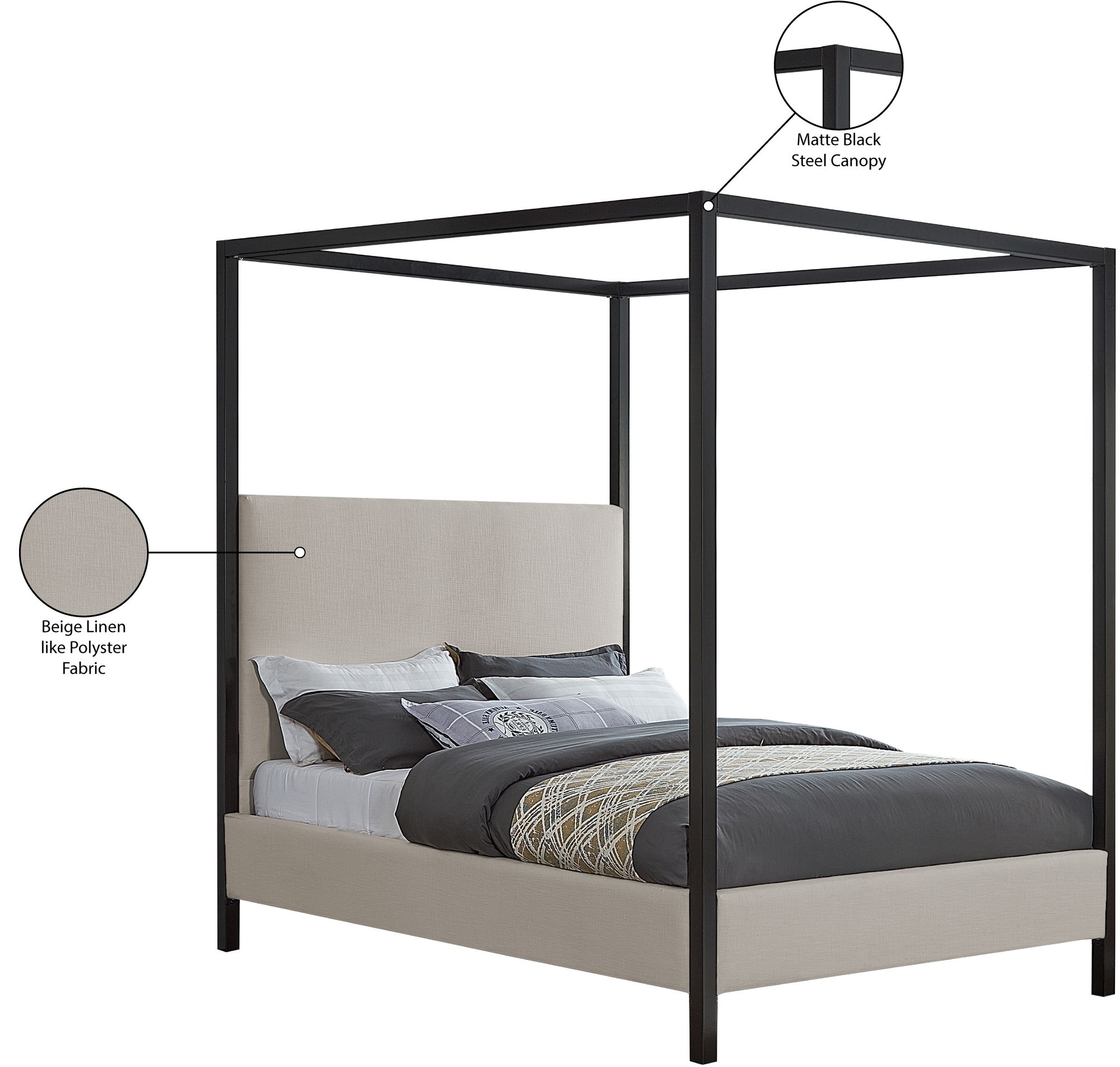 James Linen Fabric Bed