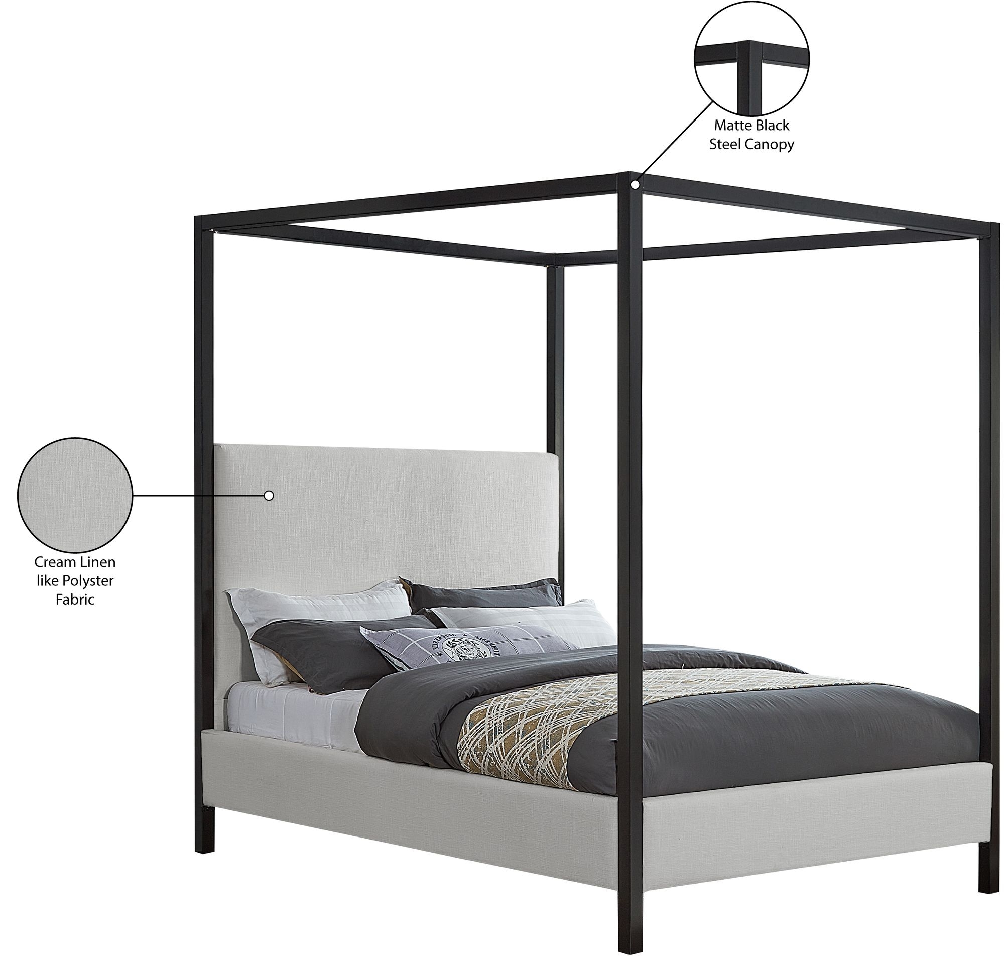 James Linen Fabric Bed