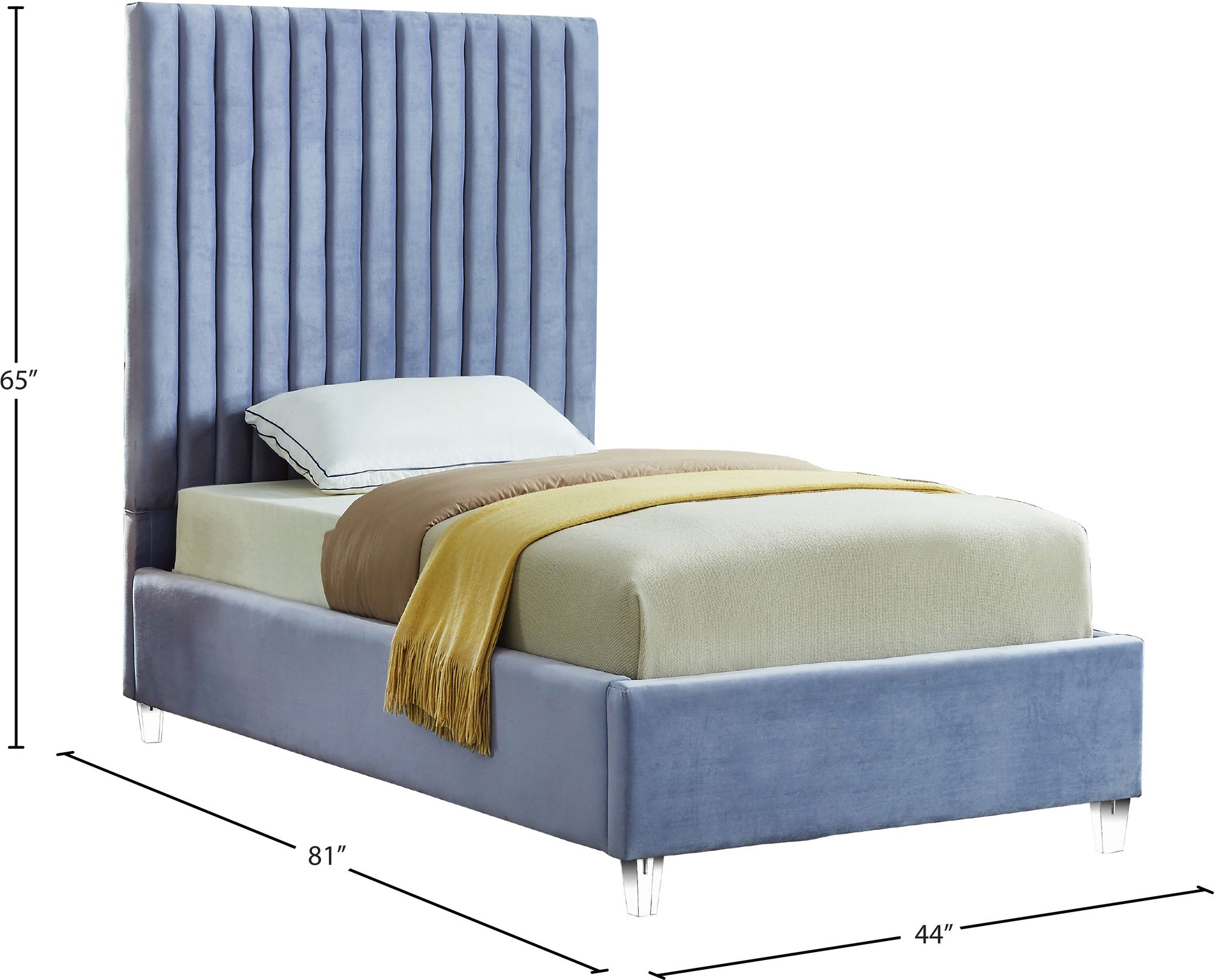 Candace Velvet Twin Size Bed