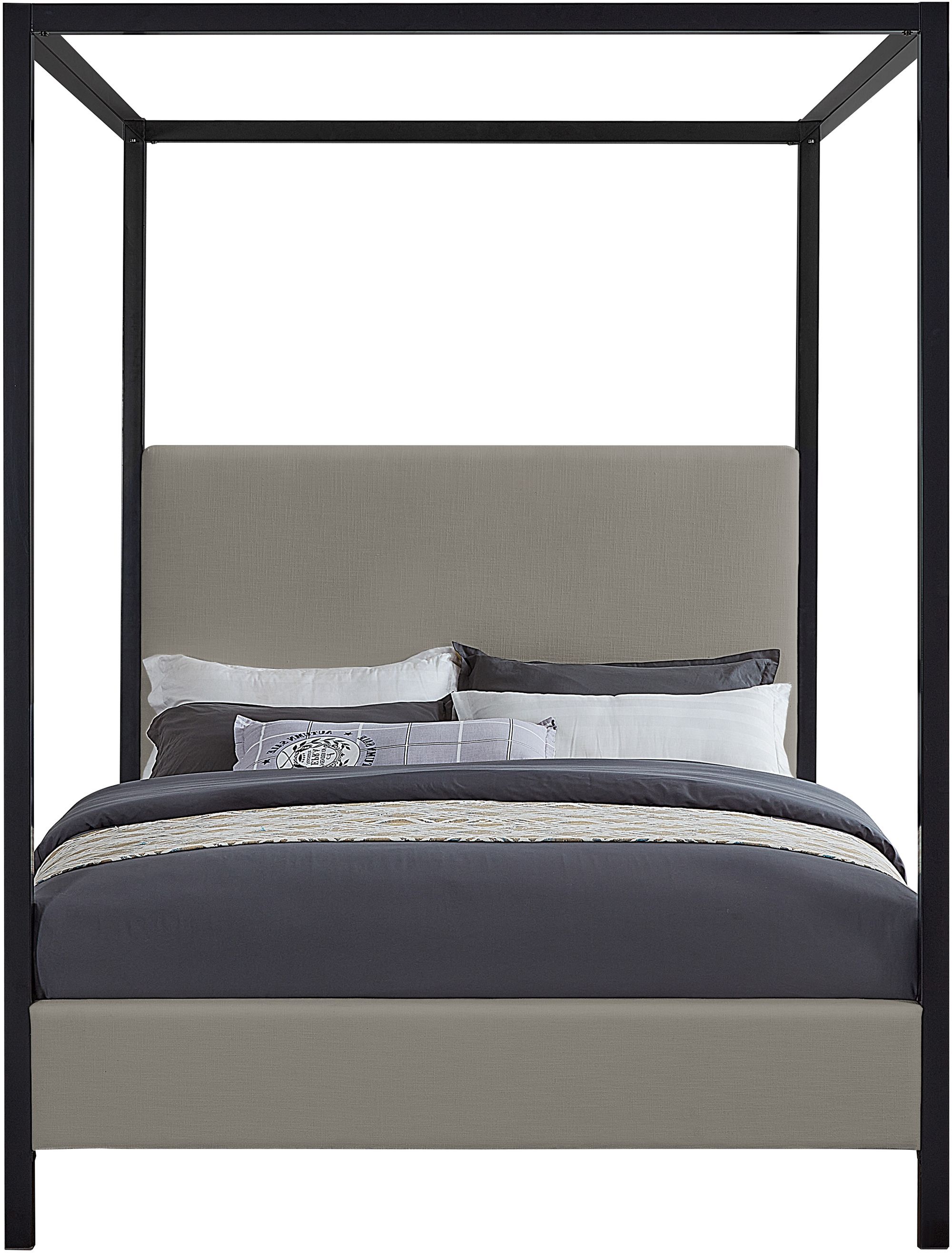 James Linen Fabric Queen Size Bed