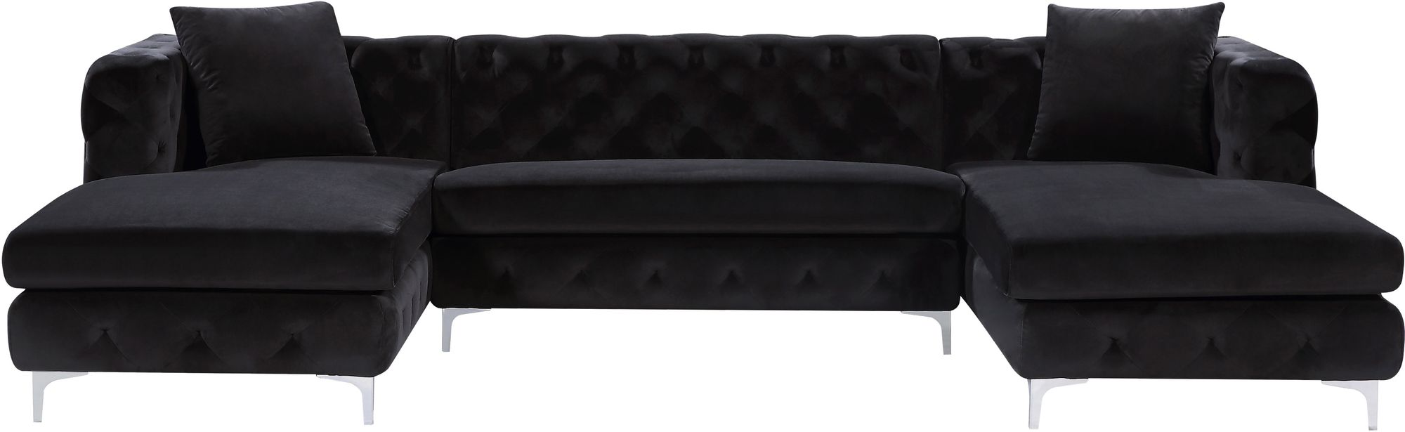 Gail 127" 3-Piece Velvet Sectional