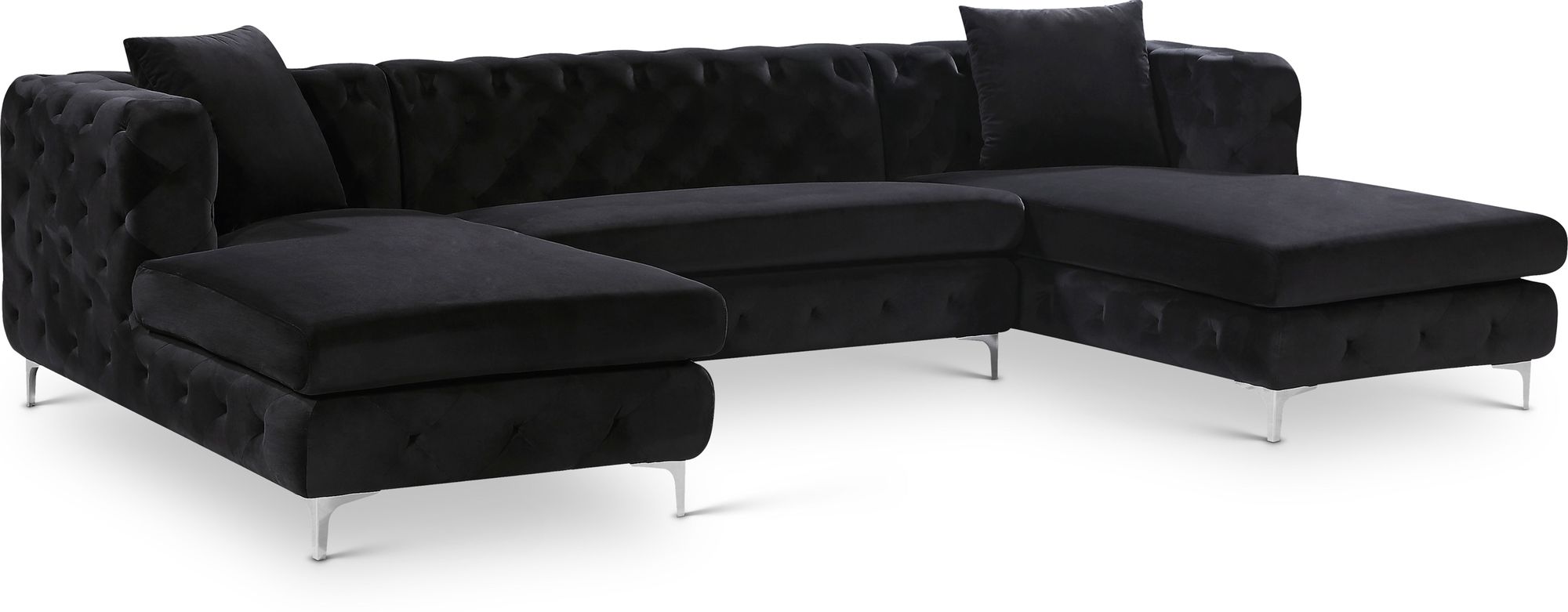 Gail 127" 3-Piece Velvet Sectional