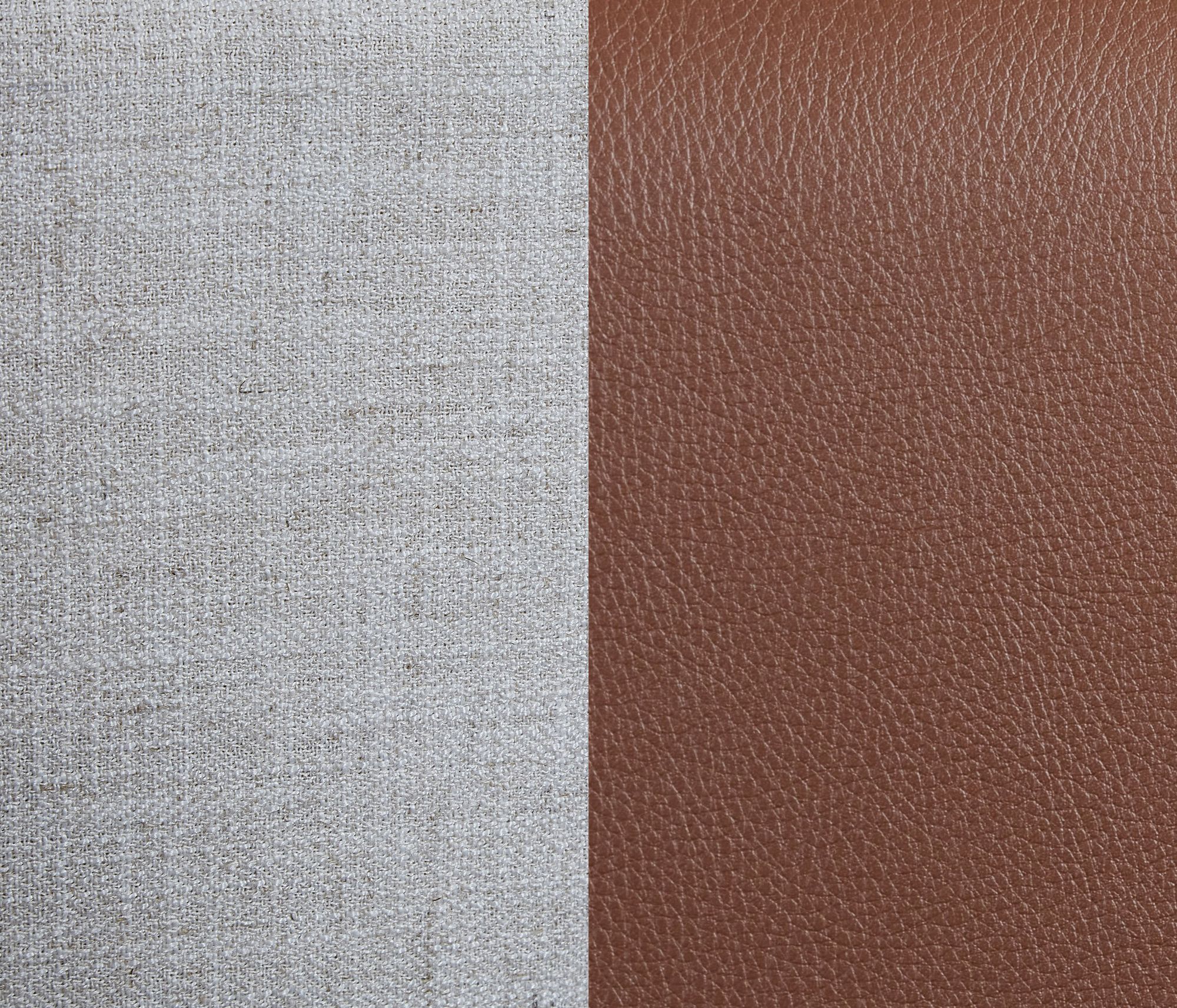 Blake Two Tone Faux Leather & Linen Fabric Bed