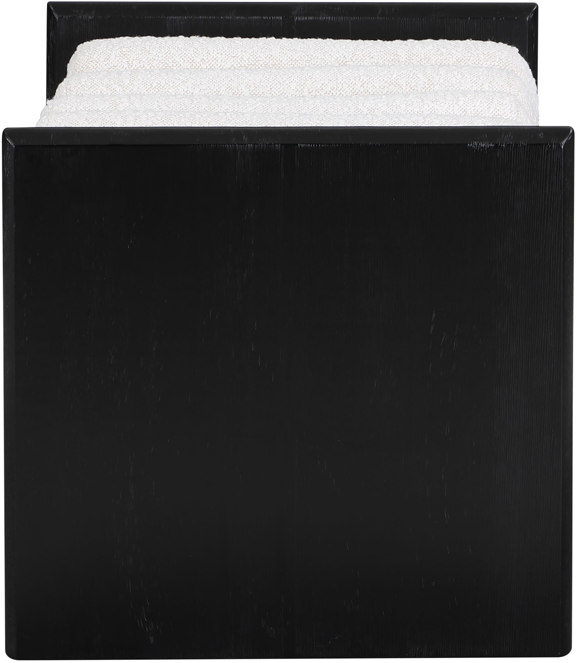 Waverly 32" Boucle Fabric Bench with Solid Wood Rich Black Finish
