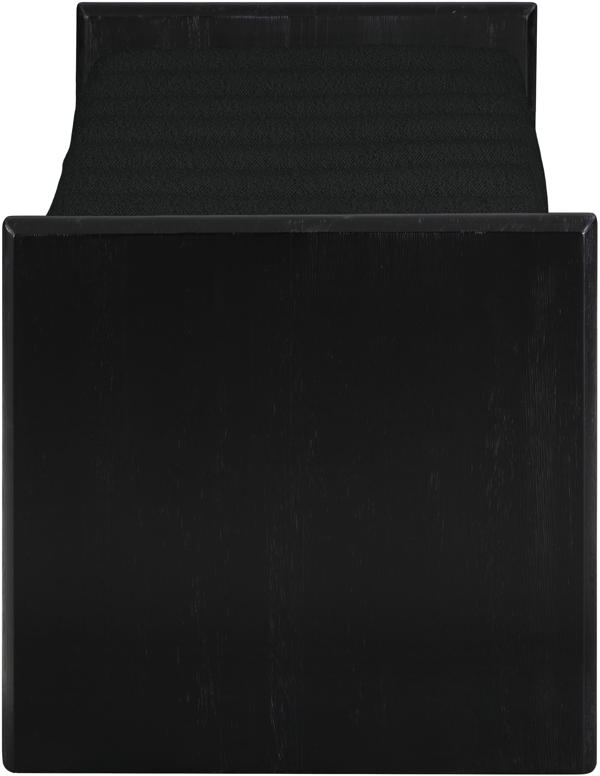 Waverly 52" Boucle Fabric Bench with Solid Wood Rich Black Finish