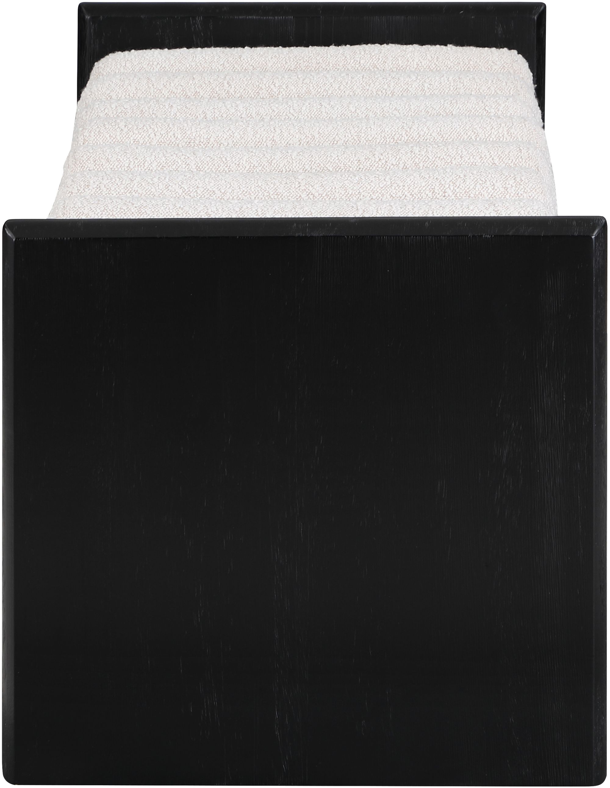 Waverly 52" Boucle Fabric Bench with Solid Wood Rich Black Finish