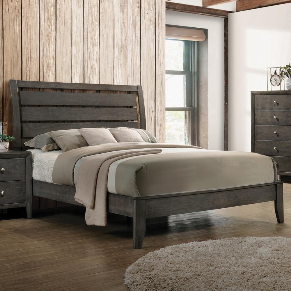 Serenity Wood Panel Bed, Twin Size