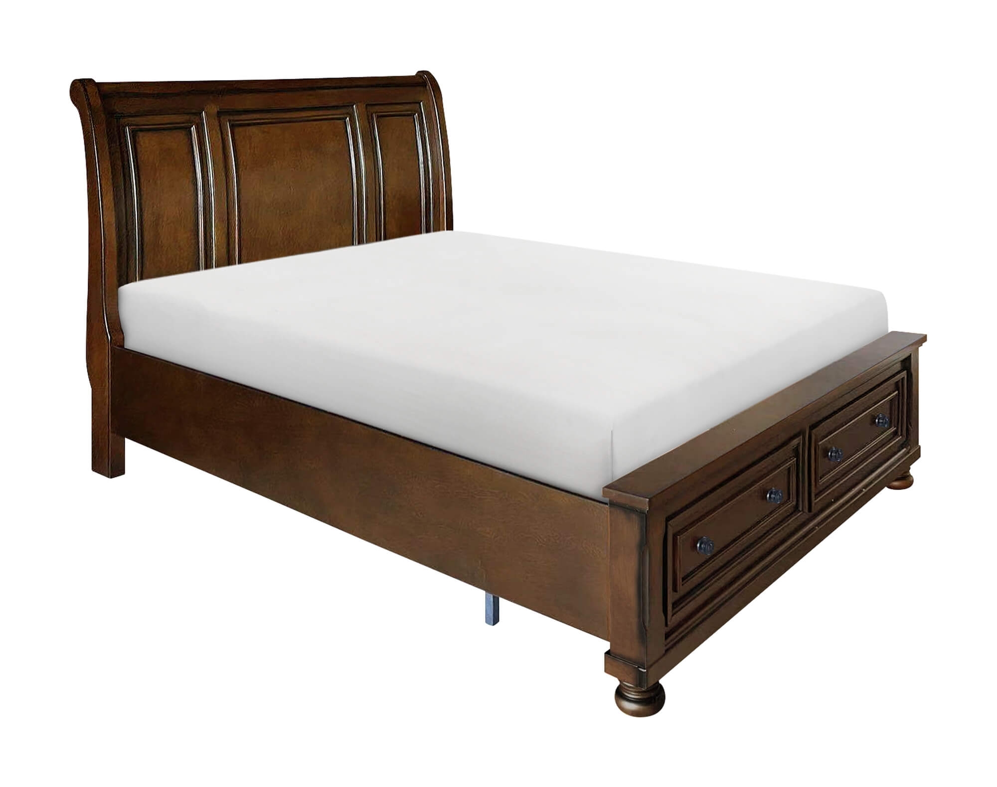 Cumberland Wood/Wood Veneer Sleigh Storage Platform Bedroom Set