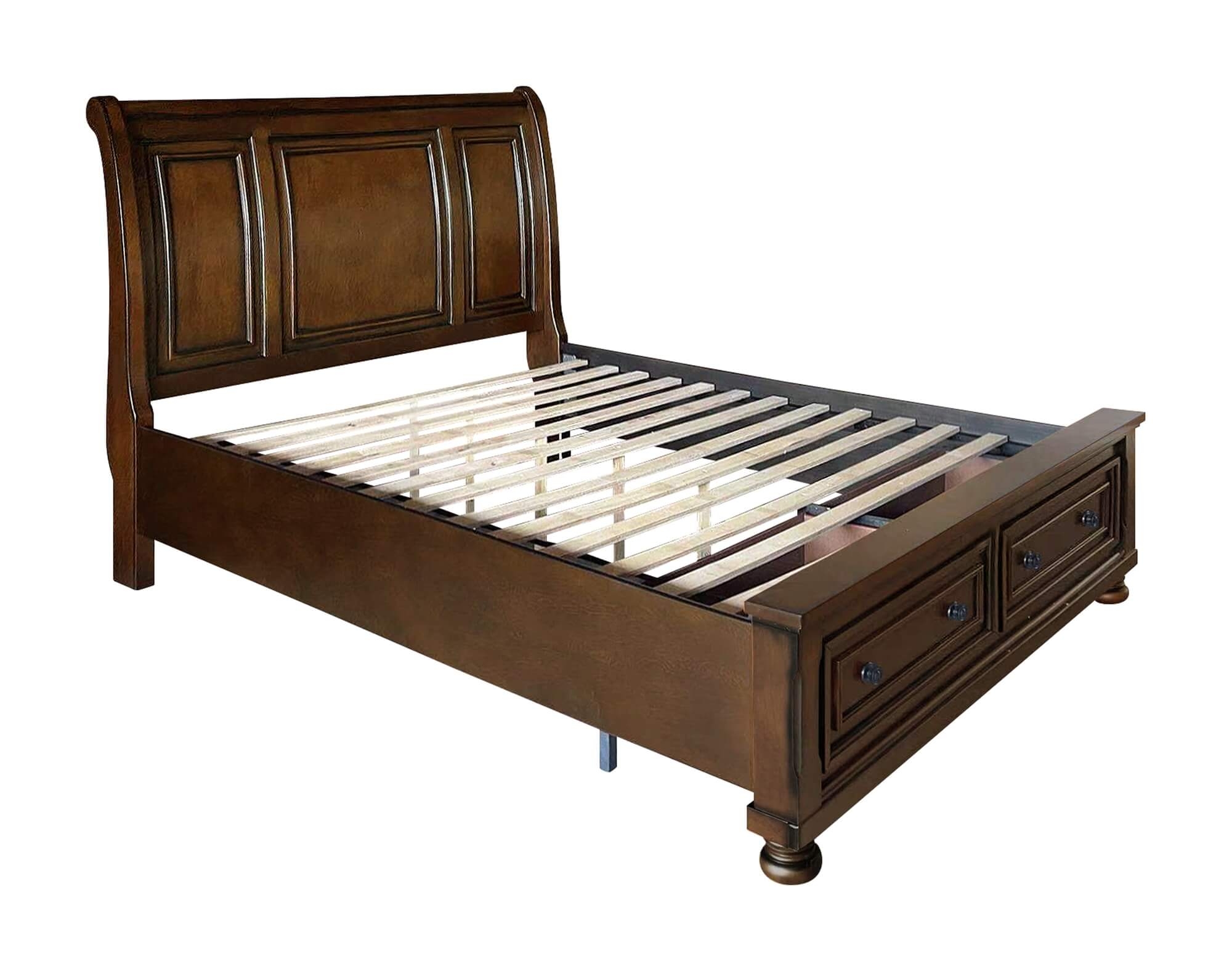 Cumberland Wood/Wood Veneer Sleigh Storage Platform Bedroom Set