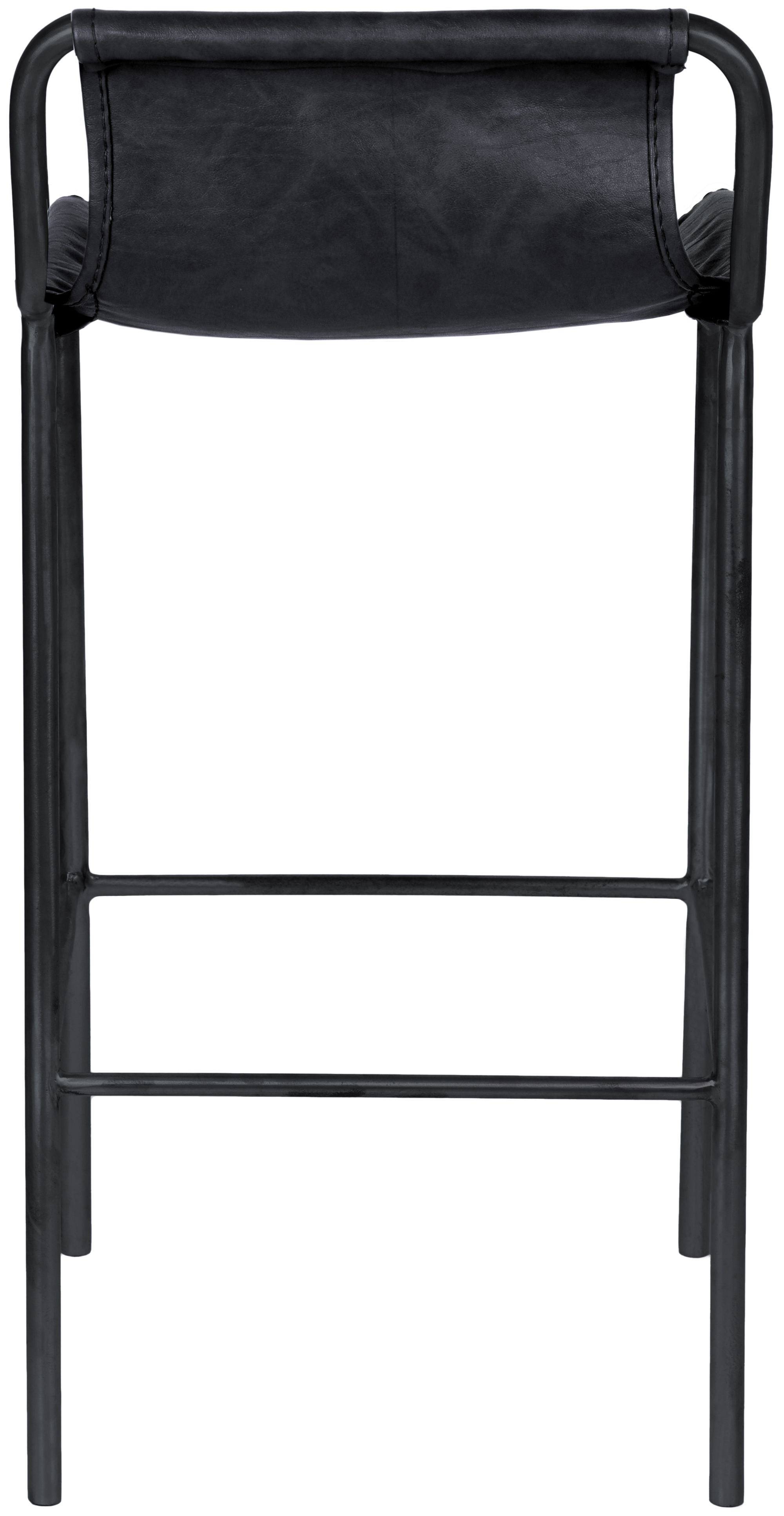 Dax Faux Leather Counter Stool with Matte Black Metal Frame