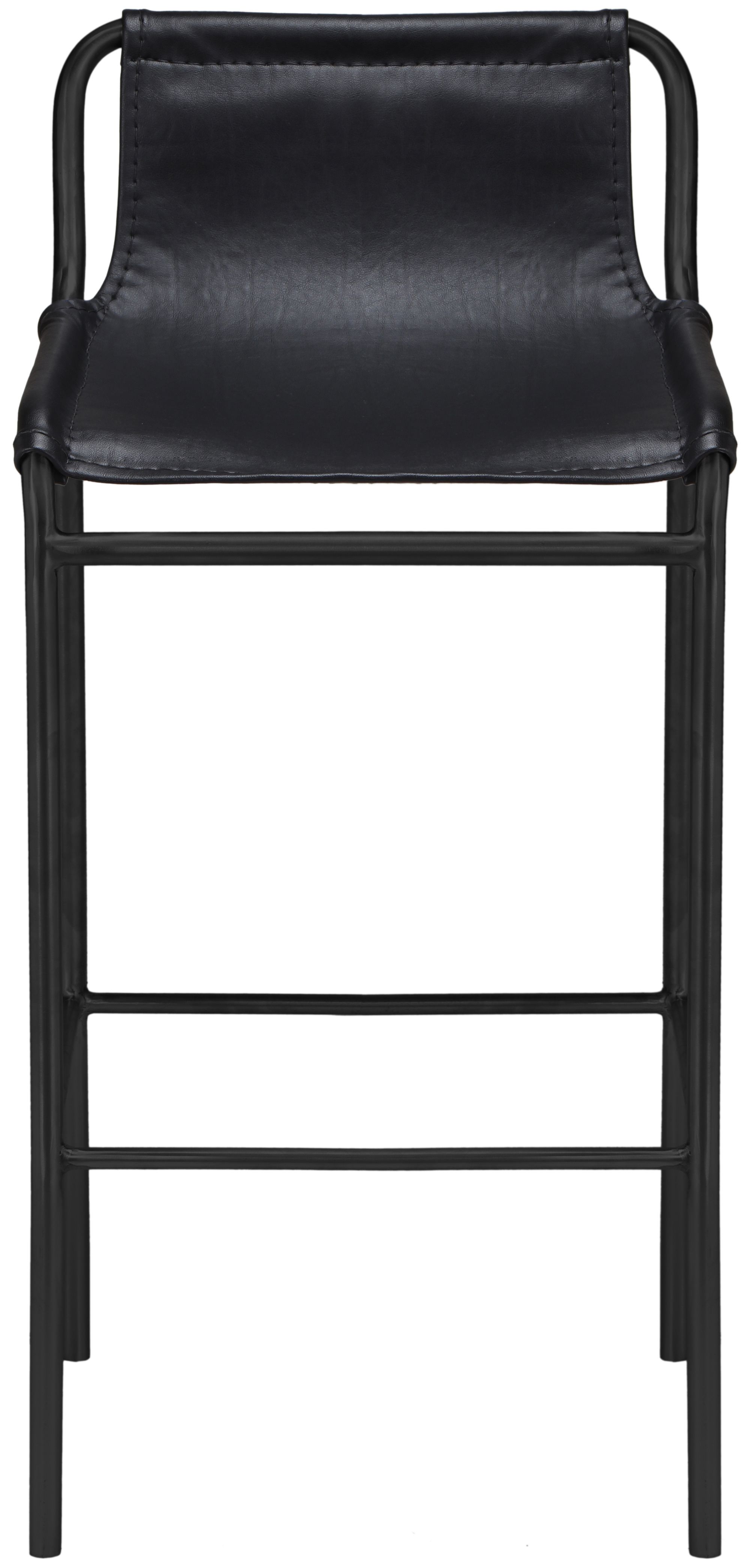 Dax Faux Leather Counter Stool with Matte Black Metal Frame