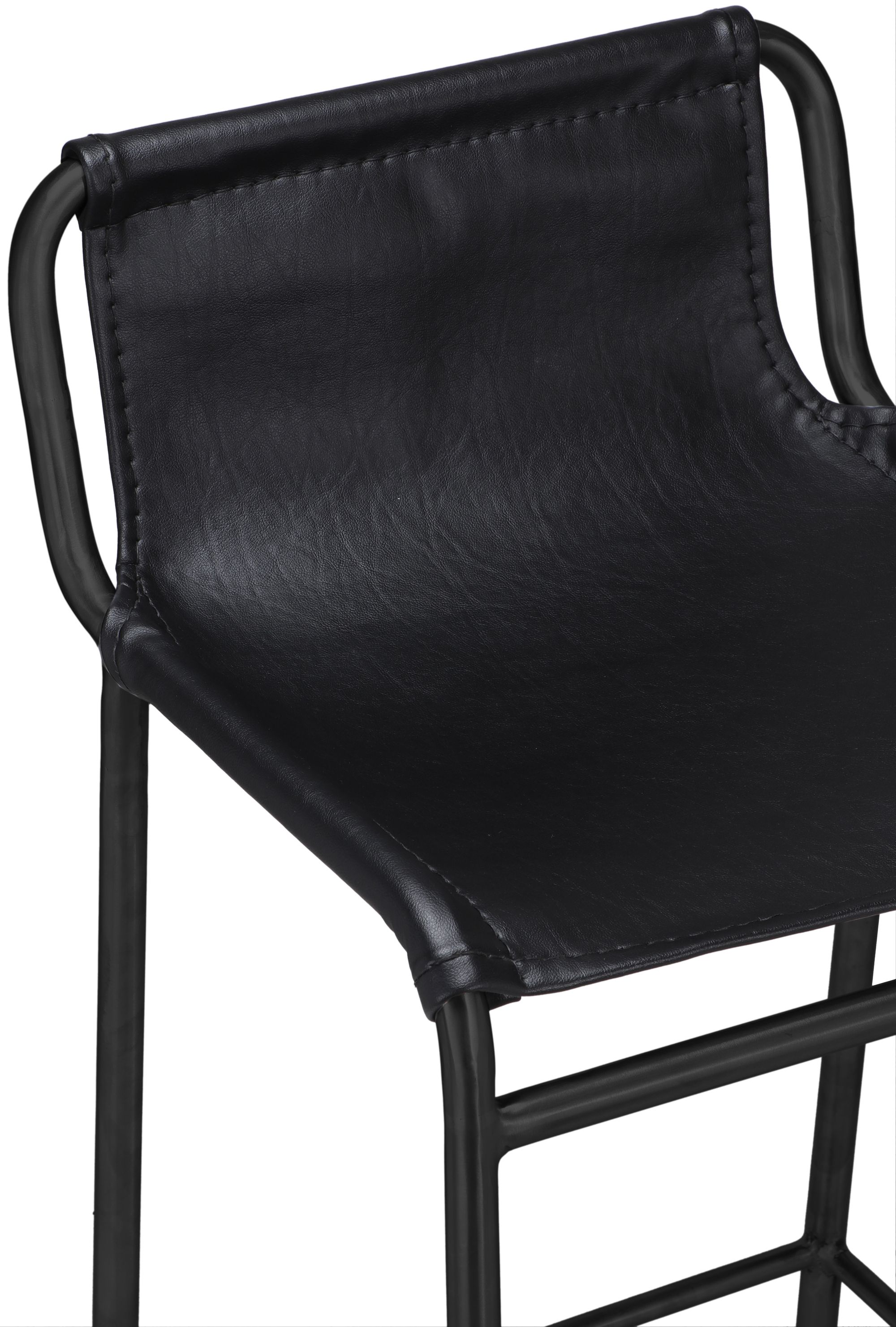 Dax Faux Leather Counter Stool with Matte Black Metal Frame