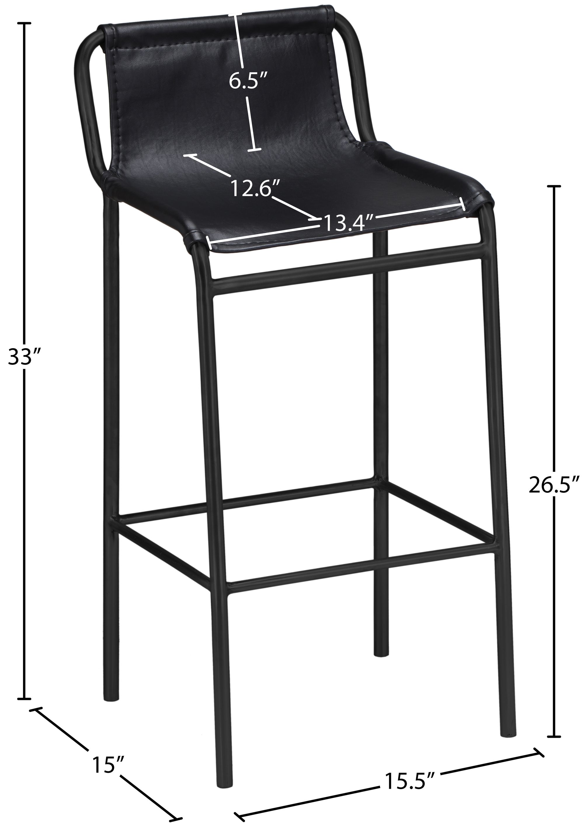 Dax Faux Leather Counter Stool with Matte Black Metal Frame