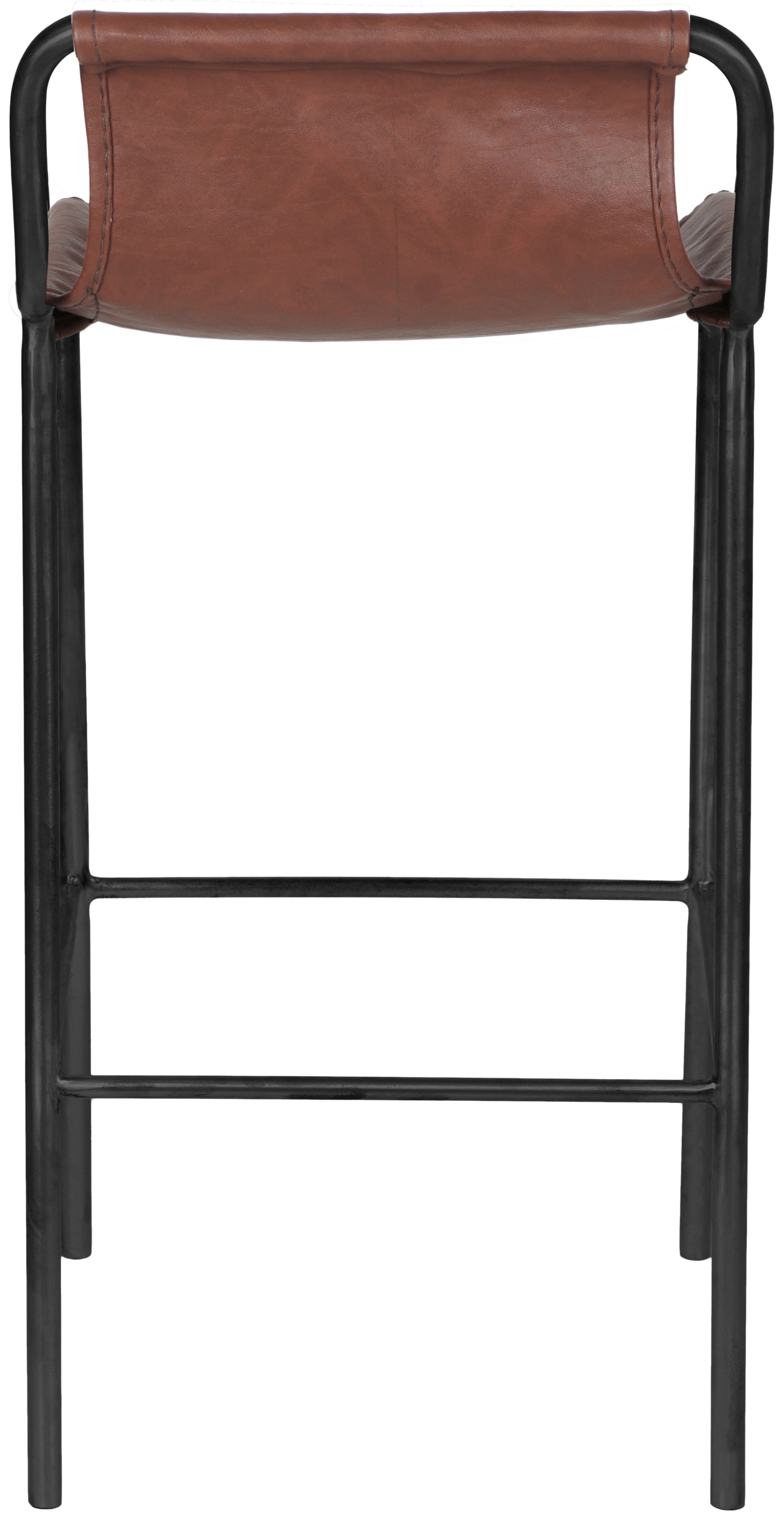Dax Faux Leather Counter Stool with Matte Black Metal Frame