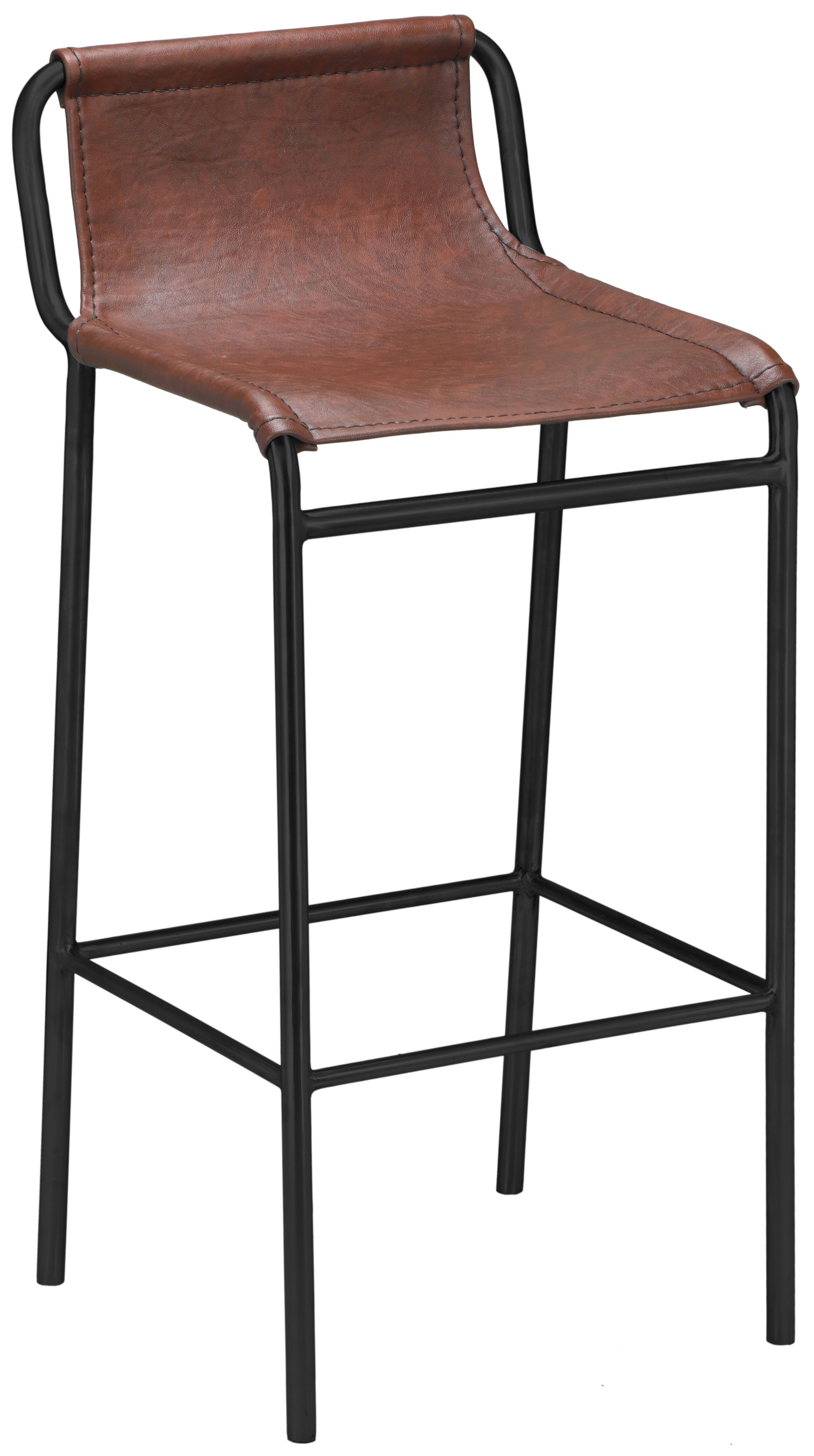 Dax Faux Leather Counter Stool with Matte Black Metal Frame