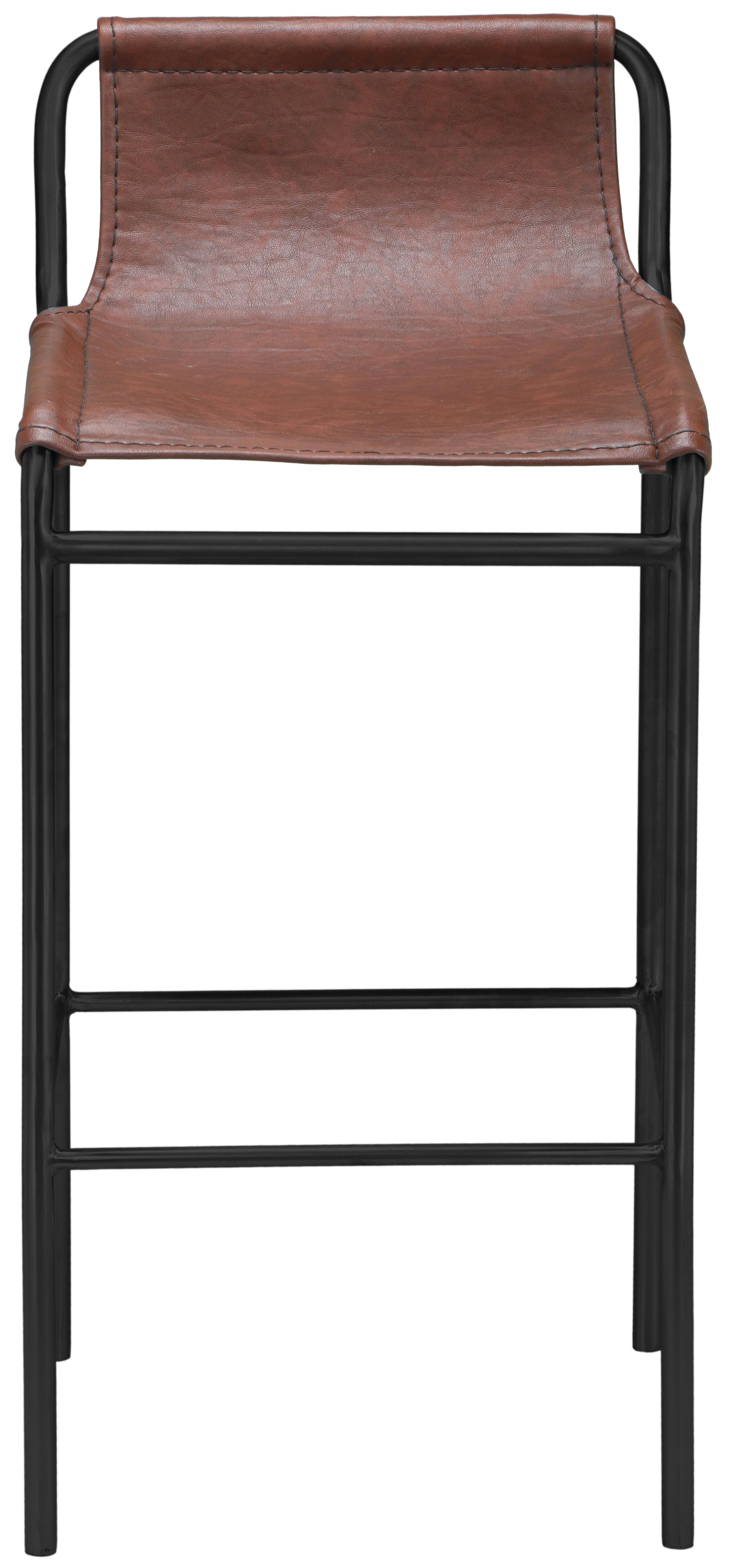 Dax Faux Leather Counter Stool with Matte Black Metal Frame