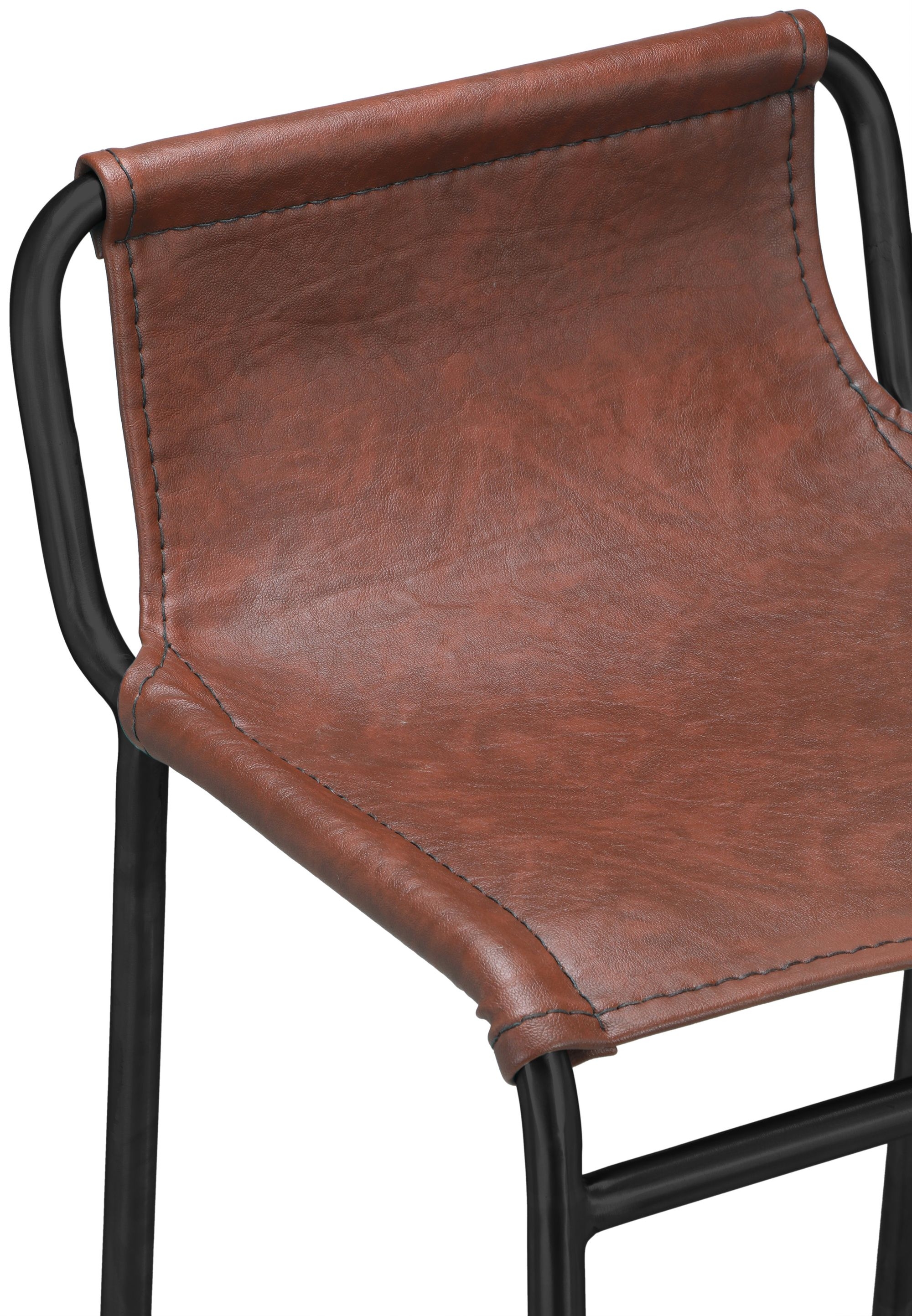 Dax Faux Leather Counter Stool with Matte Black Metal Frame