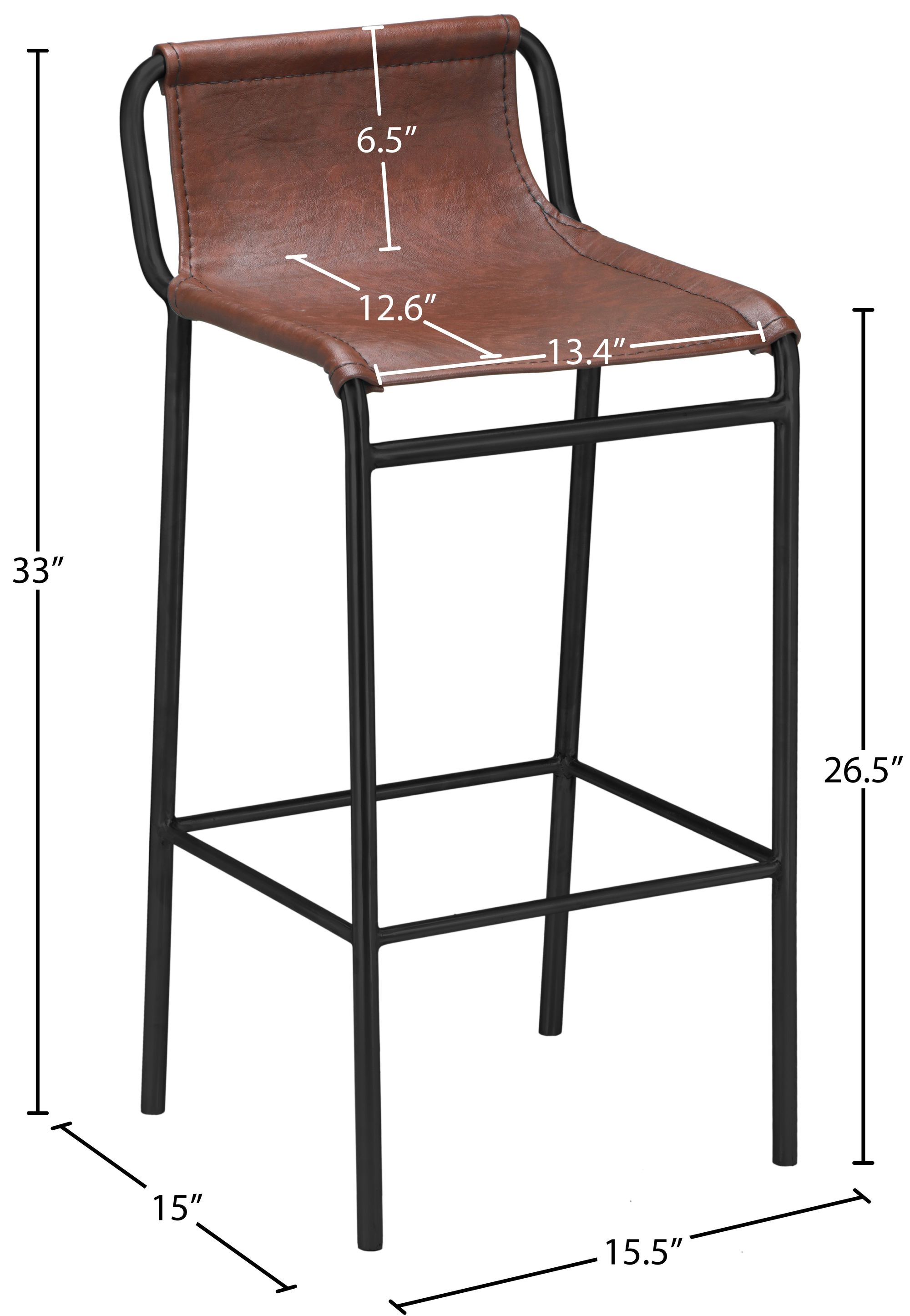 Dax Faux Leather Counter Stool with Matte Black Metal Frame