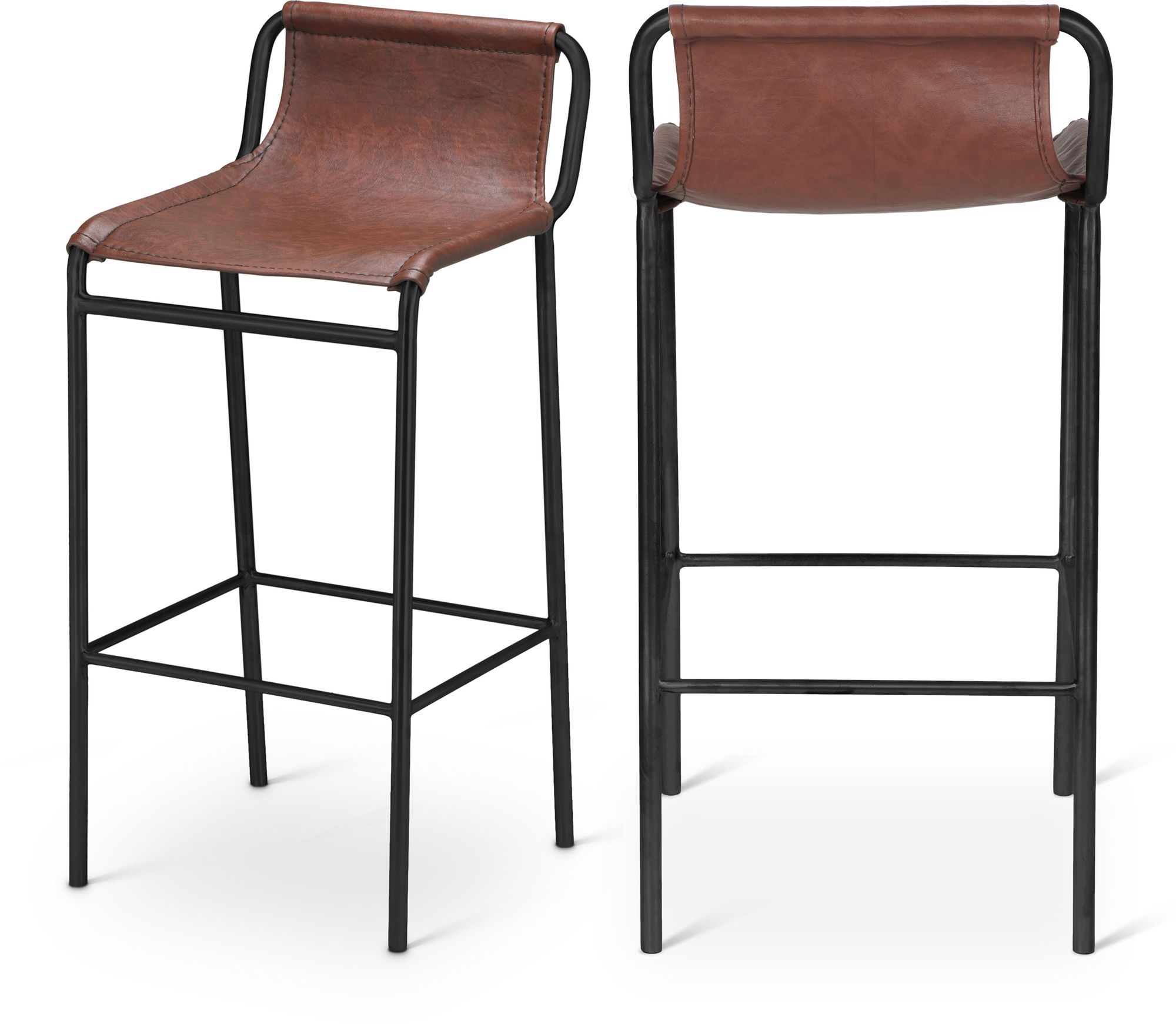 Dax Faux Leather Counter Stool with Matte Black Metal Frame