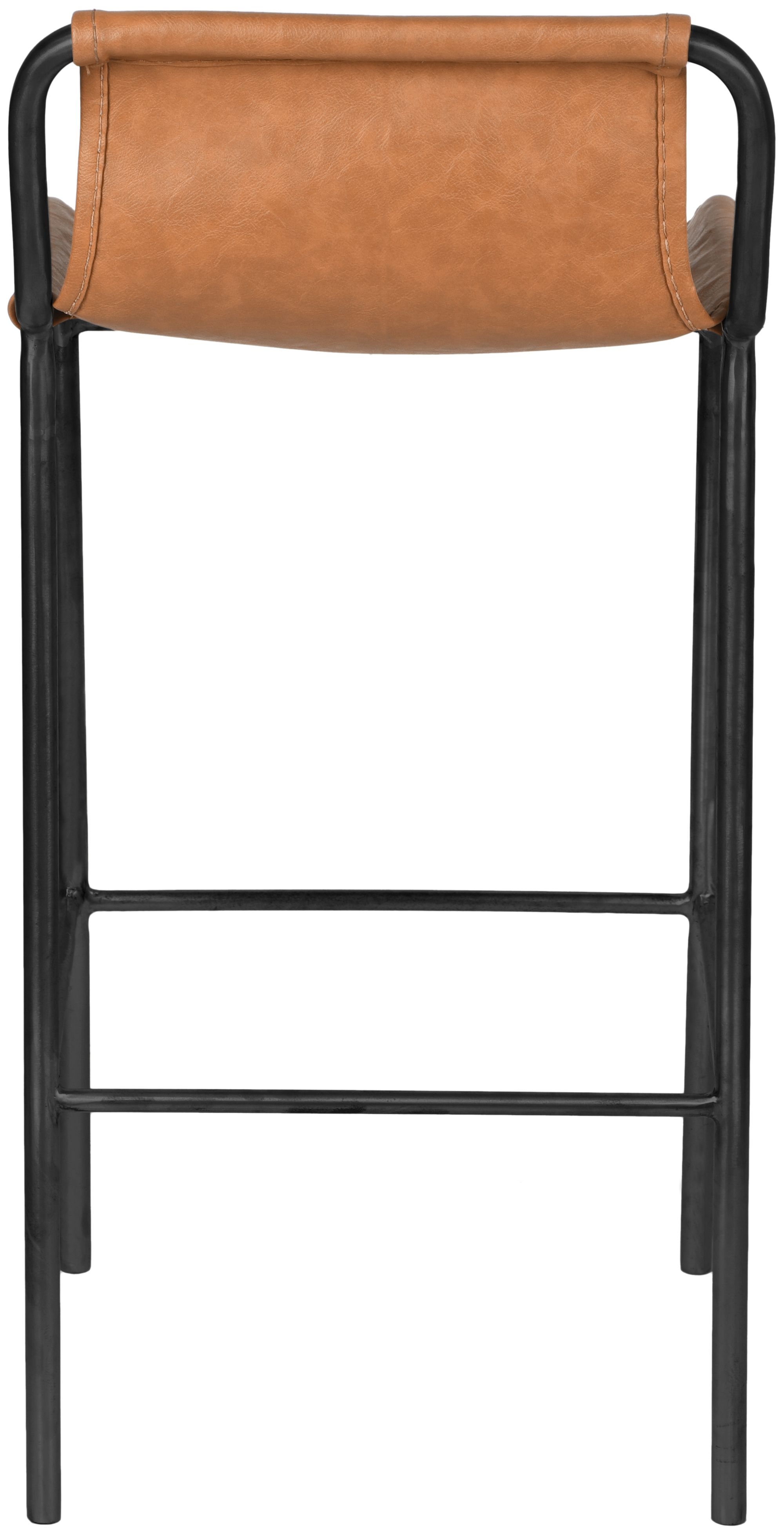 Dax Faux Leather Counter Stool with Matte Black Metal Frame