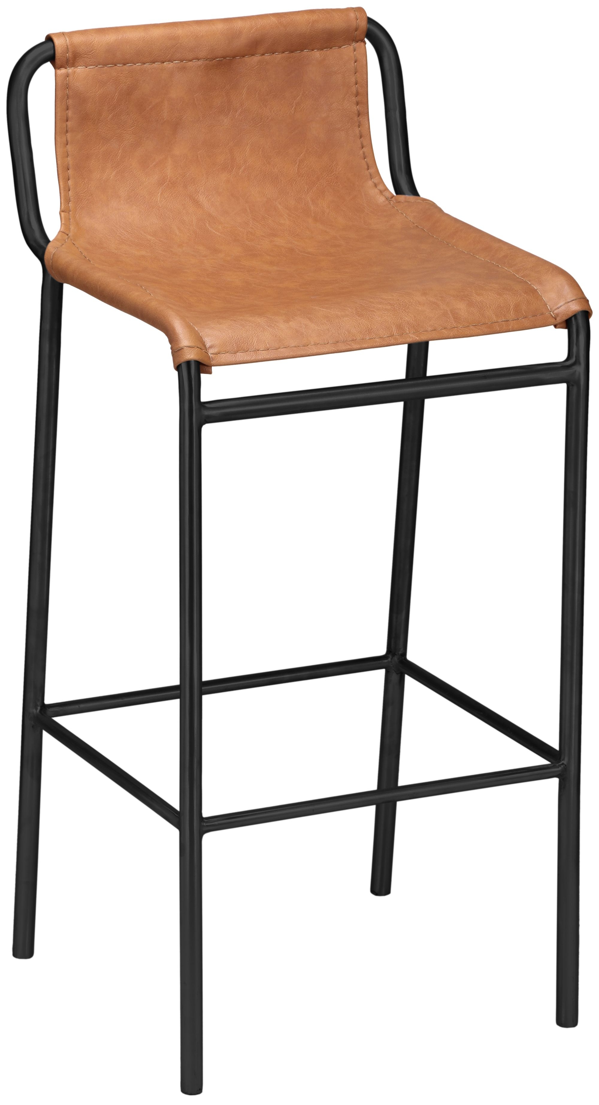 Dax Faux Leather Counter Stool with Matte Black Metal Frame