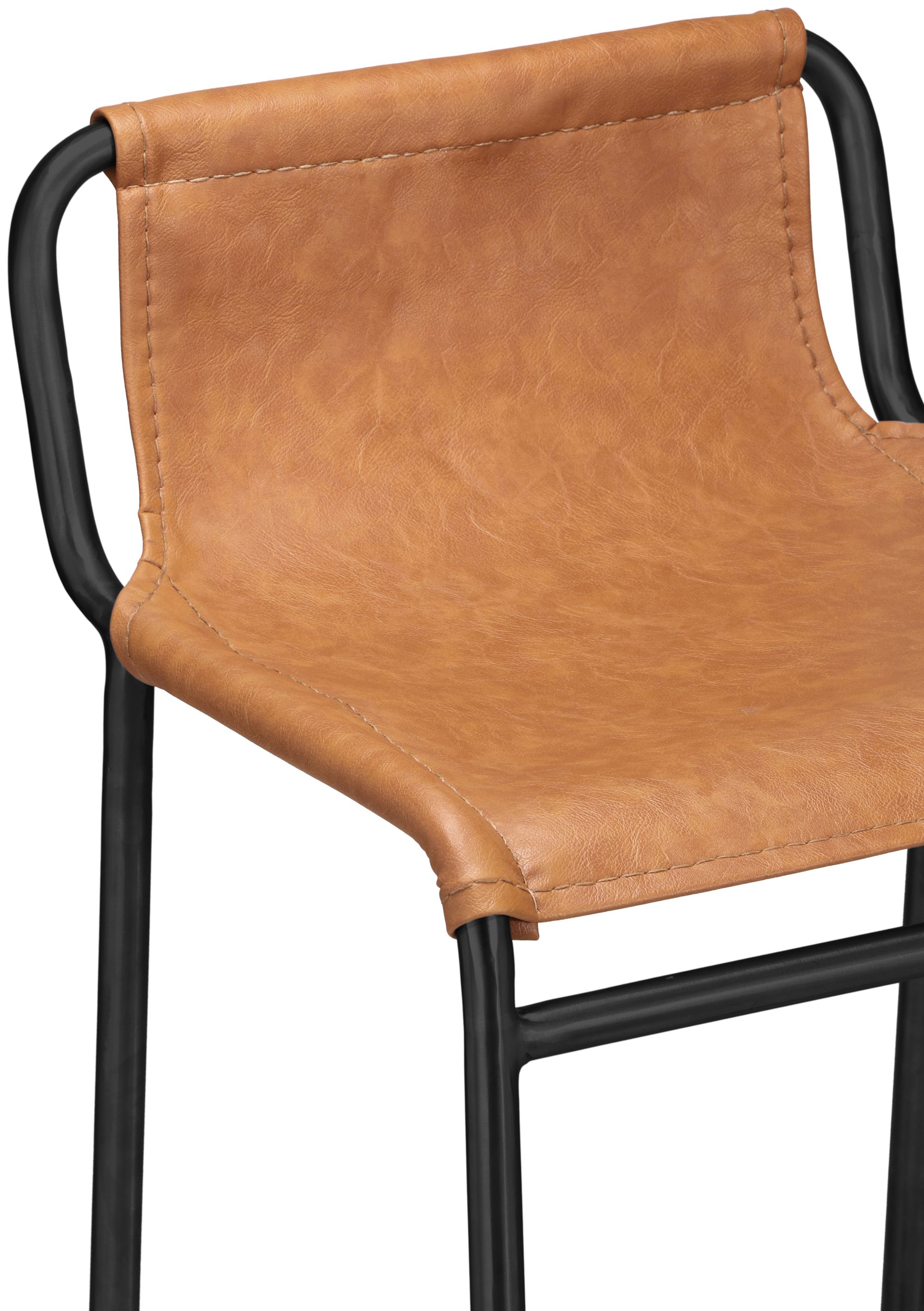 Dax Faux Leather Counter Stool with Matte Black Metal Frame
