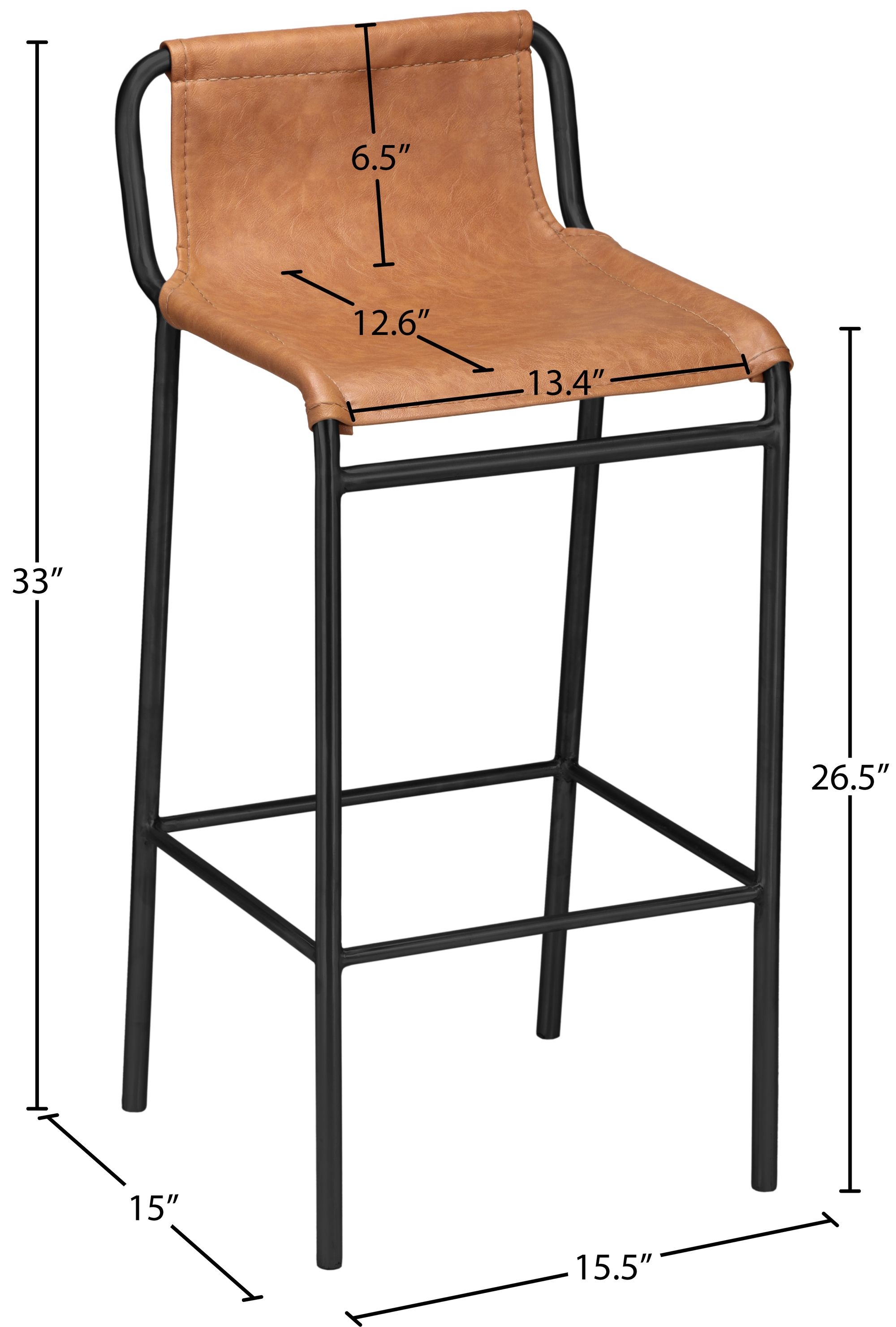 Dax Faux Leather Counter Stool with Matte Black Metal Frame