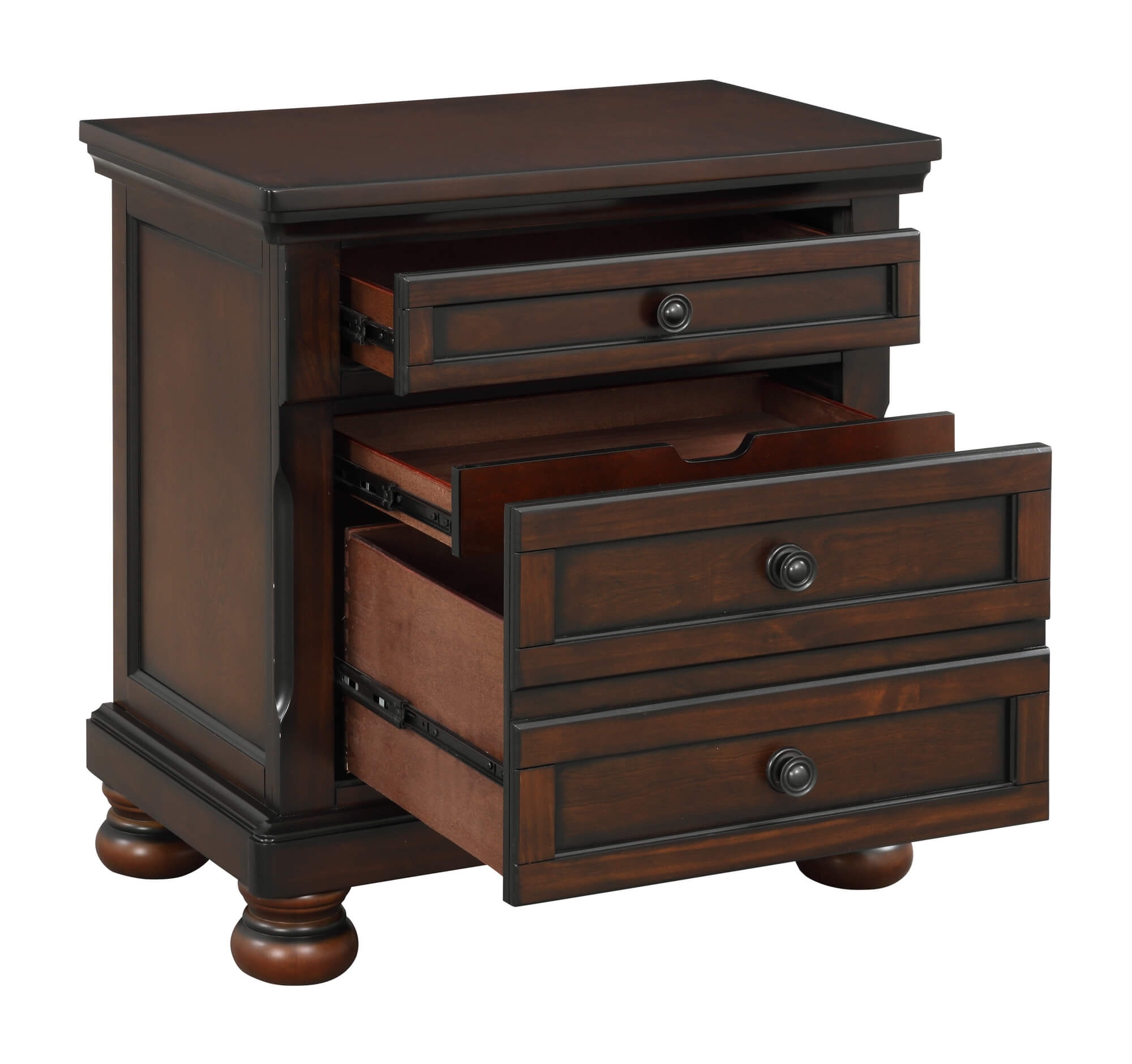Cumberland Wood/Wood Veneer Sleigh Storage Platform Bedroom Set