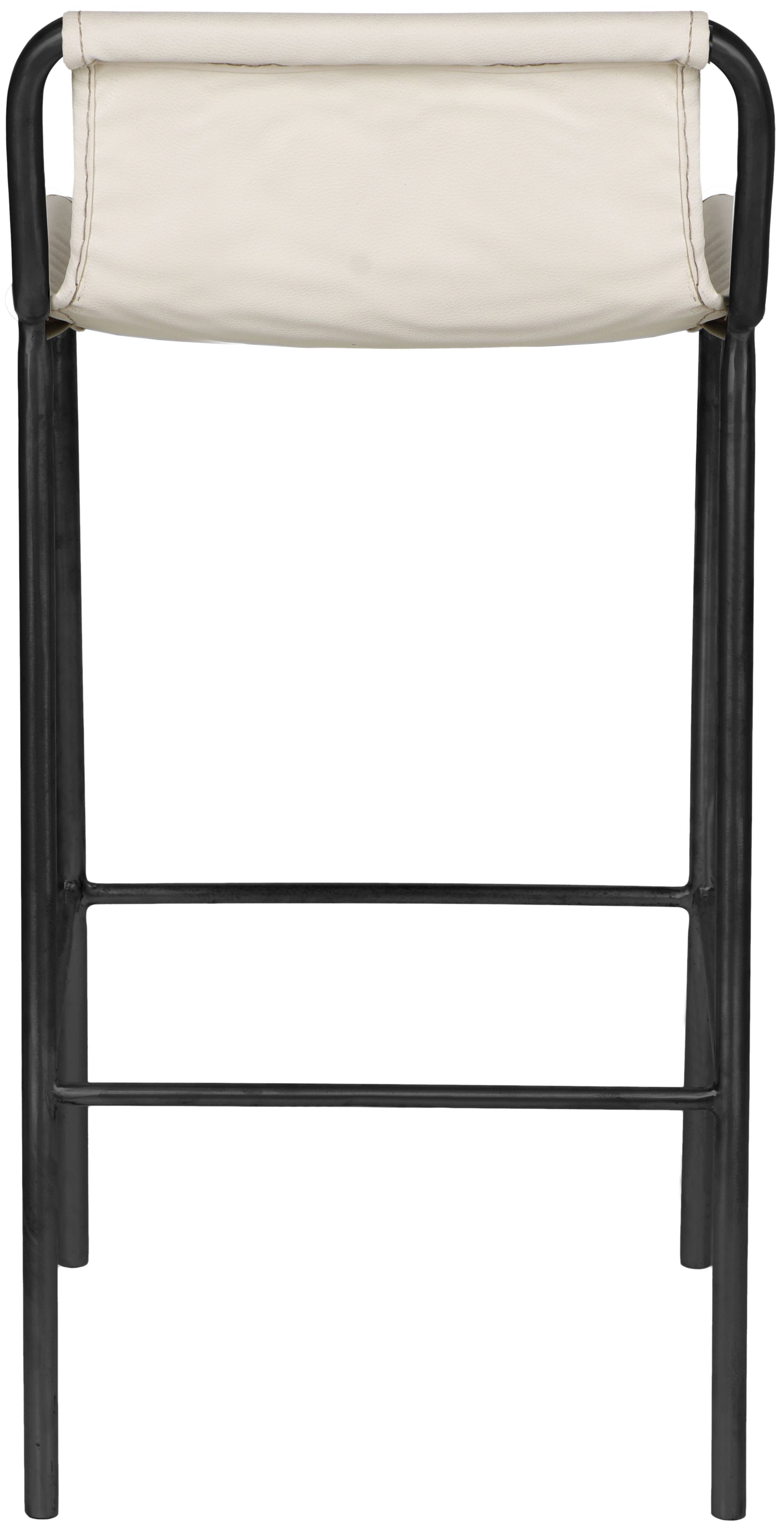 Dax Faux Leather Counter Stool with Matte Black Metal Frame