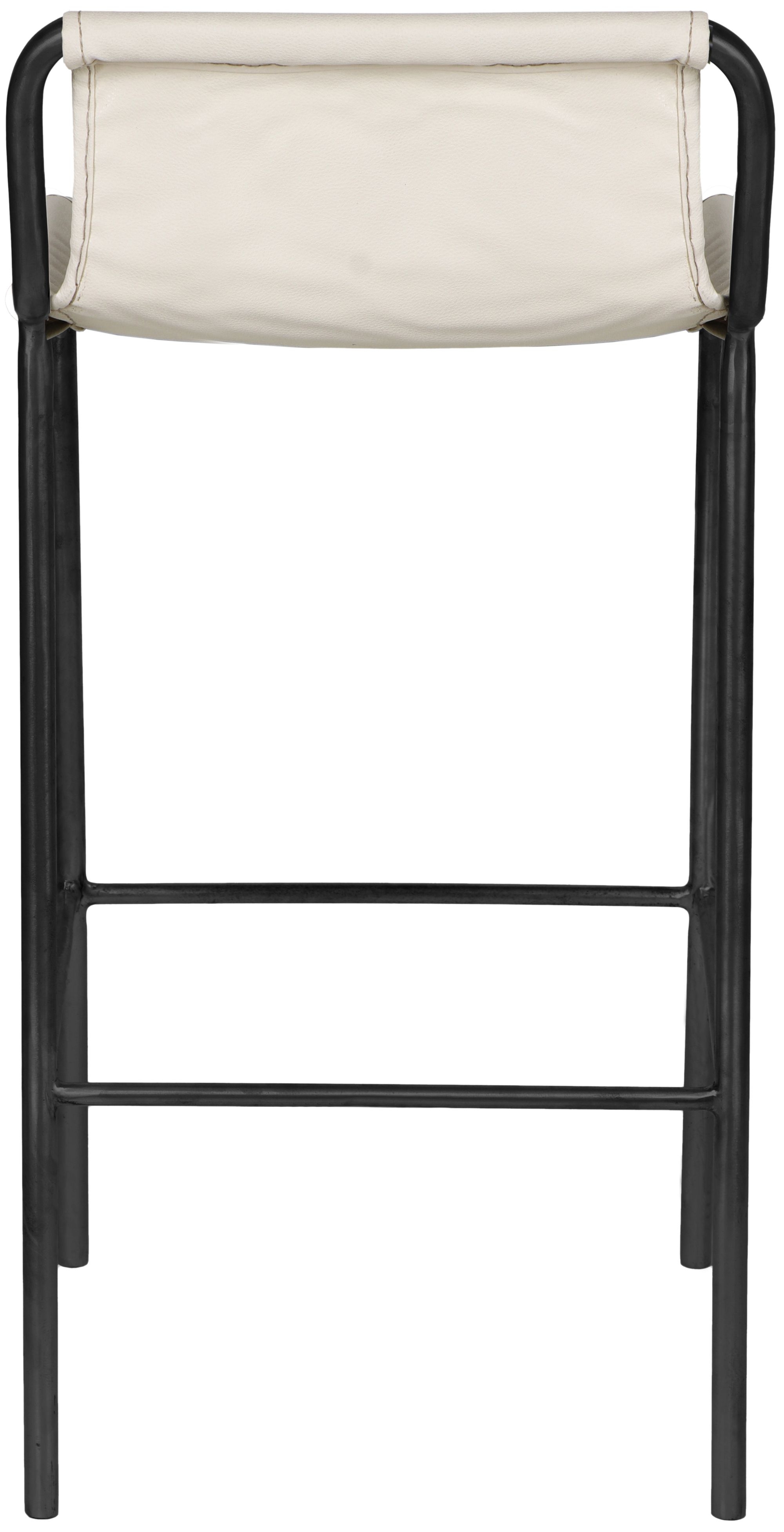 Dax Faux Leather Counter Stool with Matte Black Metal Frame